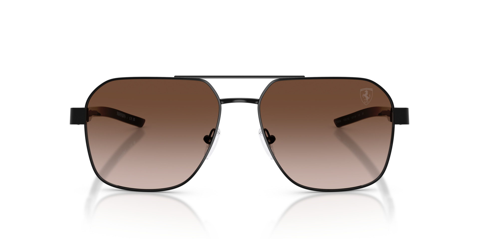 FZ5003 Glänzendes Schwarz MetallSunglass Frames von B24, Vorderansicht