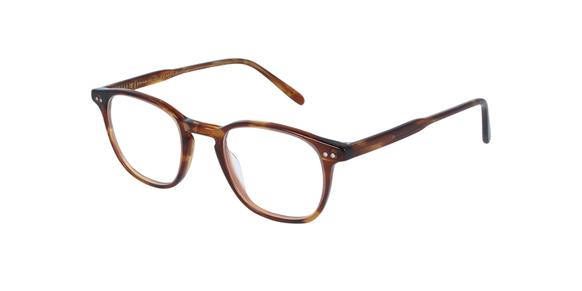 Clark Crystal Smokey Brown AcetatEyeglass Frames von B24, Dreiviertelansicht