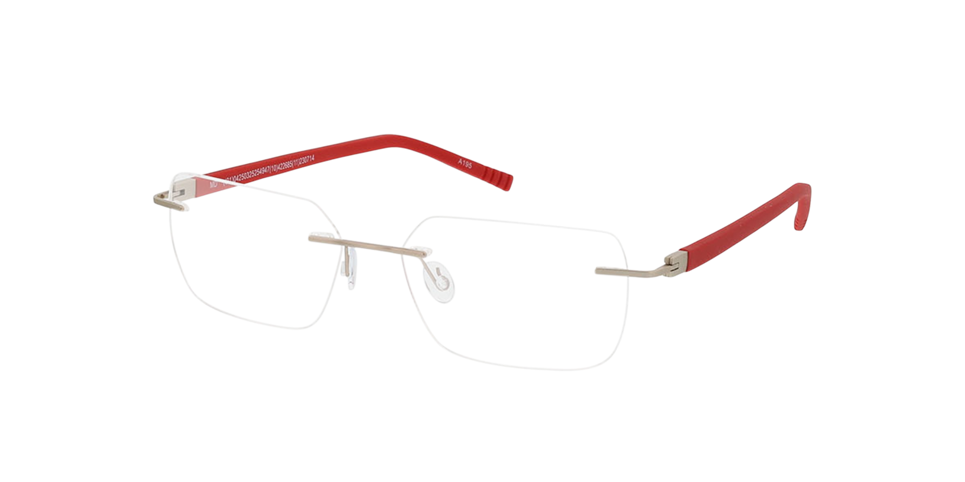 Clearwater Matt Gold  &  Red MetallEyeglass Frames von B24, Dreiviertelansicht