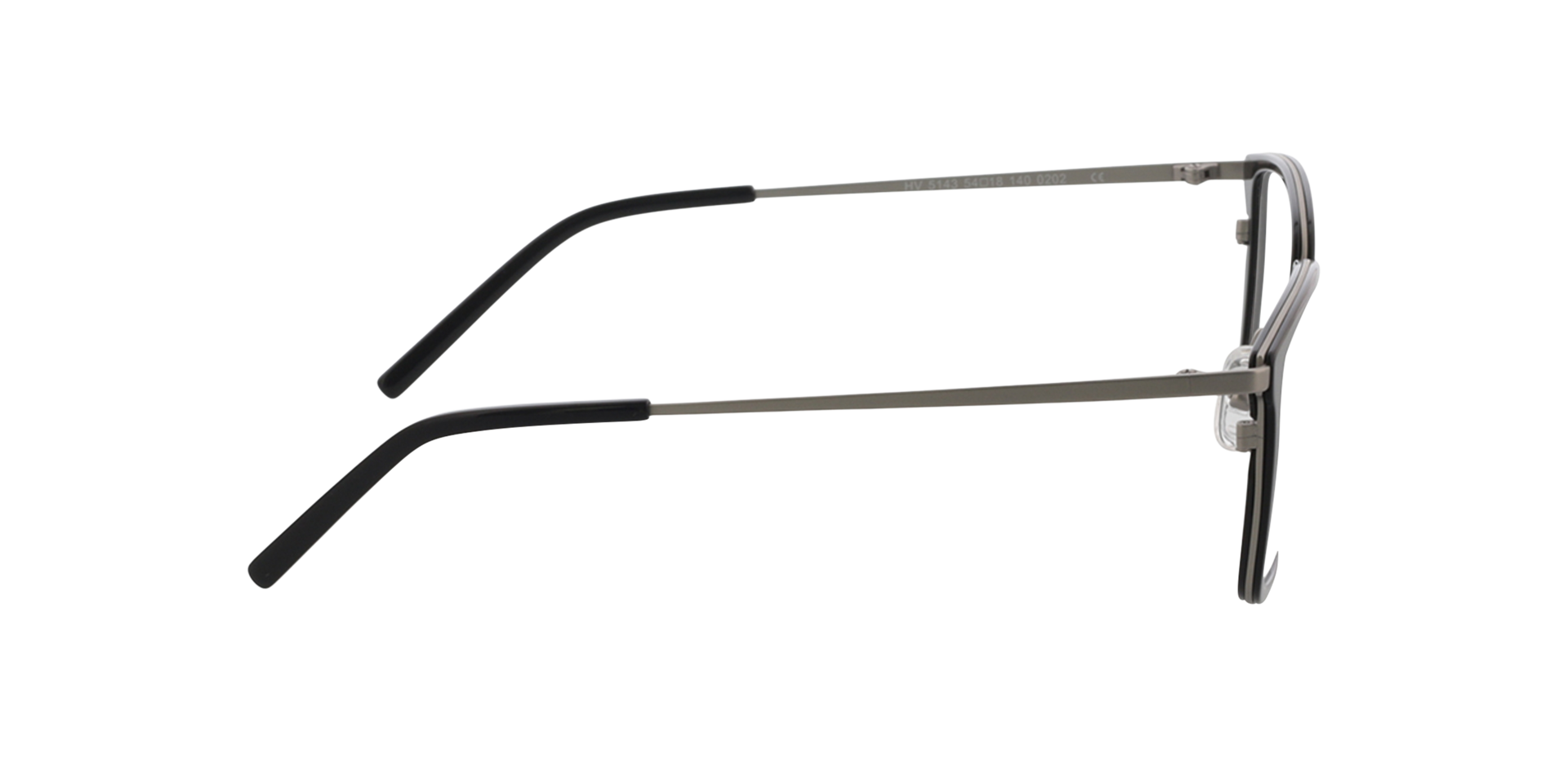 Panama Black  &  Matt Silver MetallEyeglass Frames von B24, Seitenansicht