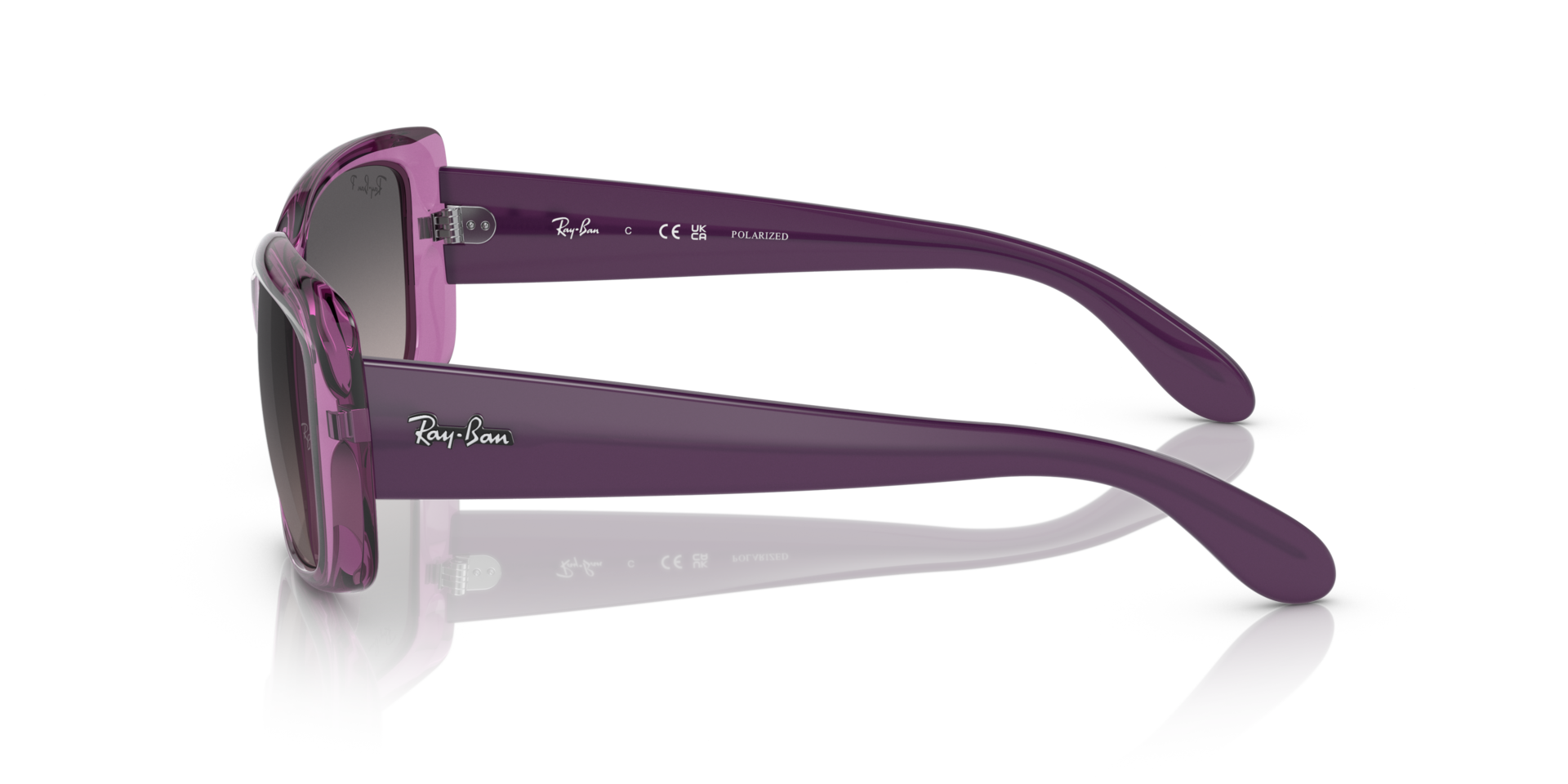 RB4389 Transparant violet KunststofSunglass Frames van B24, Zijaanzicht