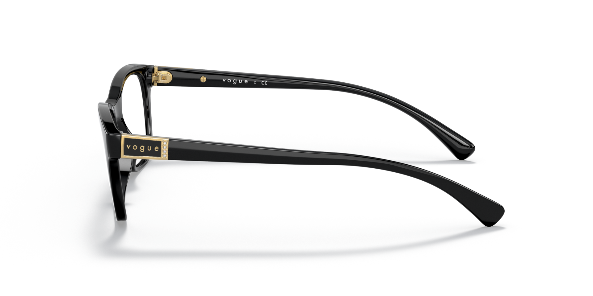 VO5424B Schwarz KunststoffEyeglass Frames von B24, Seitenansicht