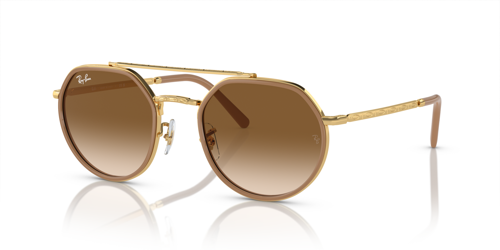 RB3765 Arista Gold MetallSunglass Frames von B24, Dreiviertelansicht