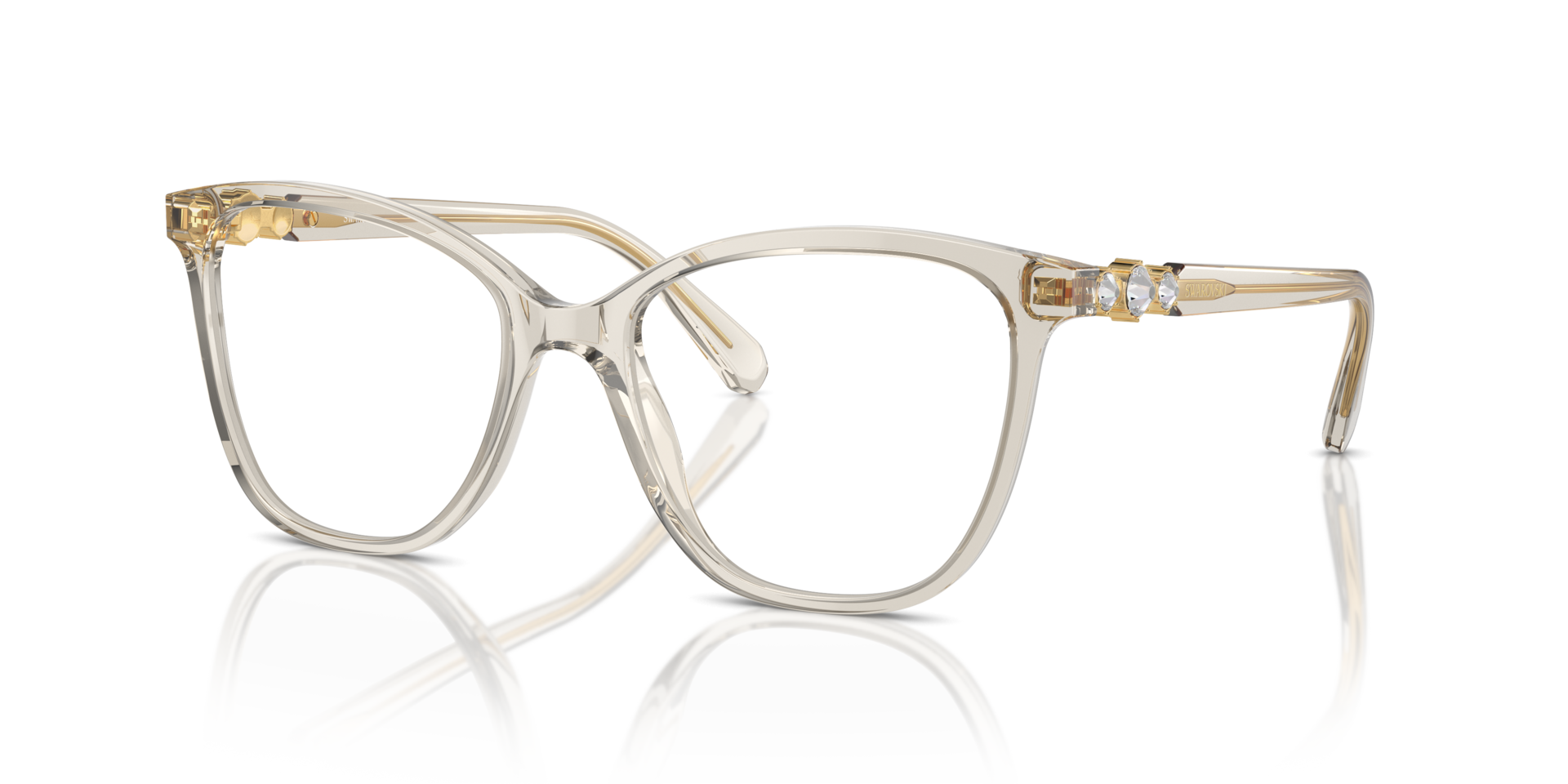 SK2020 Transparent Beige AcetatEyeglass Frames von B24, Dreiviertelansicht
