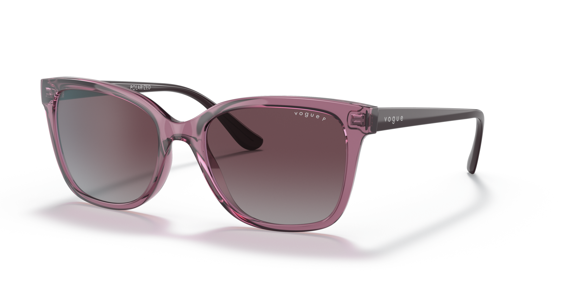 VO5426S Violett transparent KunststoffSunglass Frames von B24, Dreiviertelansicht