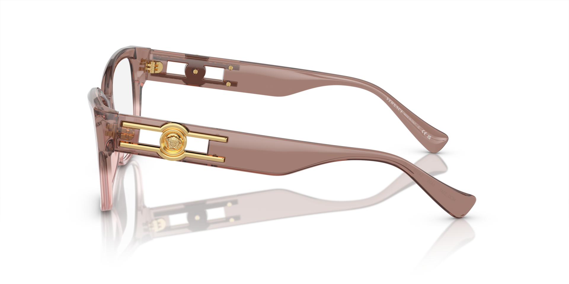 VE3347 Roze transparant AcetaatEyeglass Frames van B24, Zijaanzicht