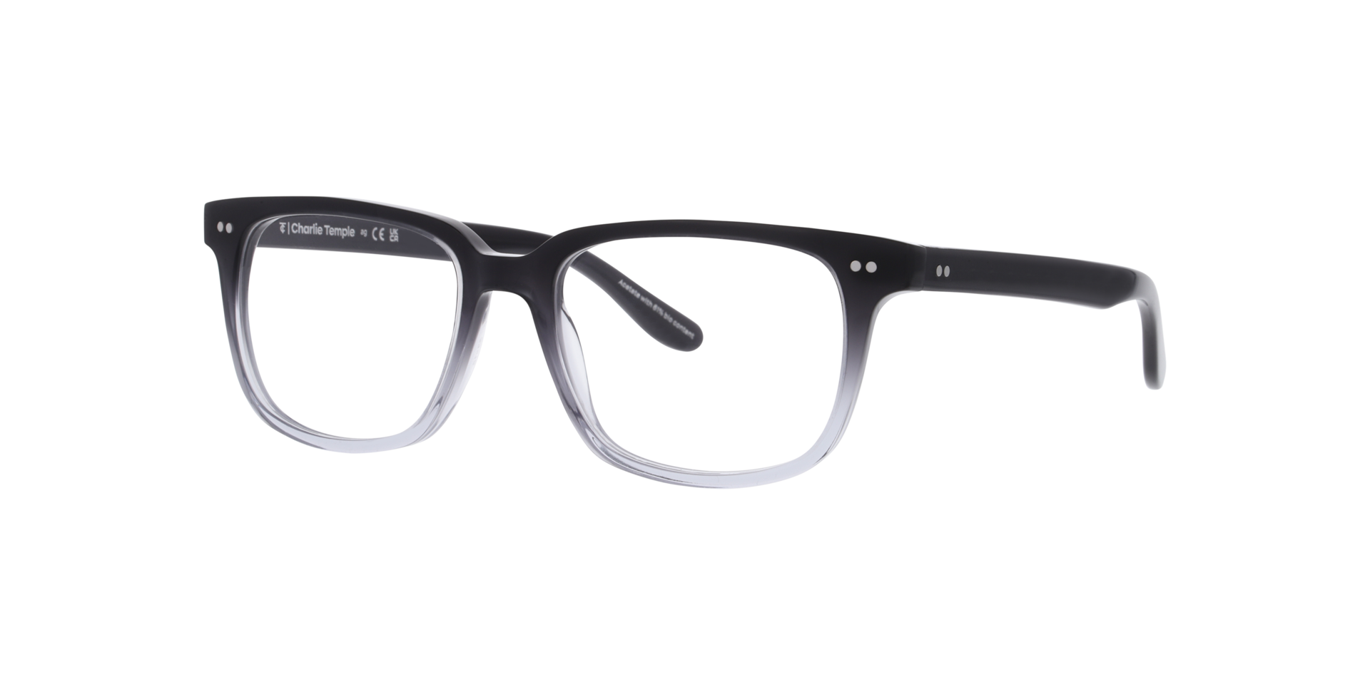 Callum Gradient Crystal Grey & Blue AcetatEyeglass Frames von B24, Dreiviertelansicht
