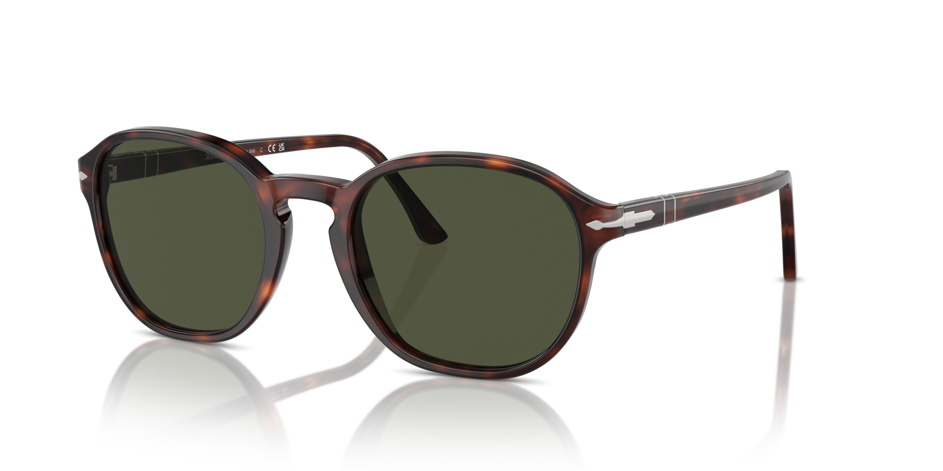 PO3343S Havana AcetaatSunglass Frames van B24, Hoekweergave