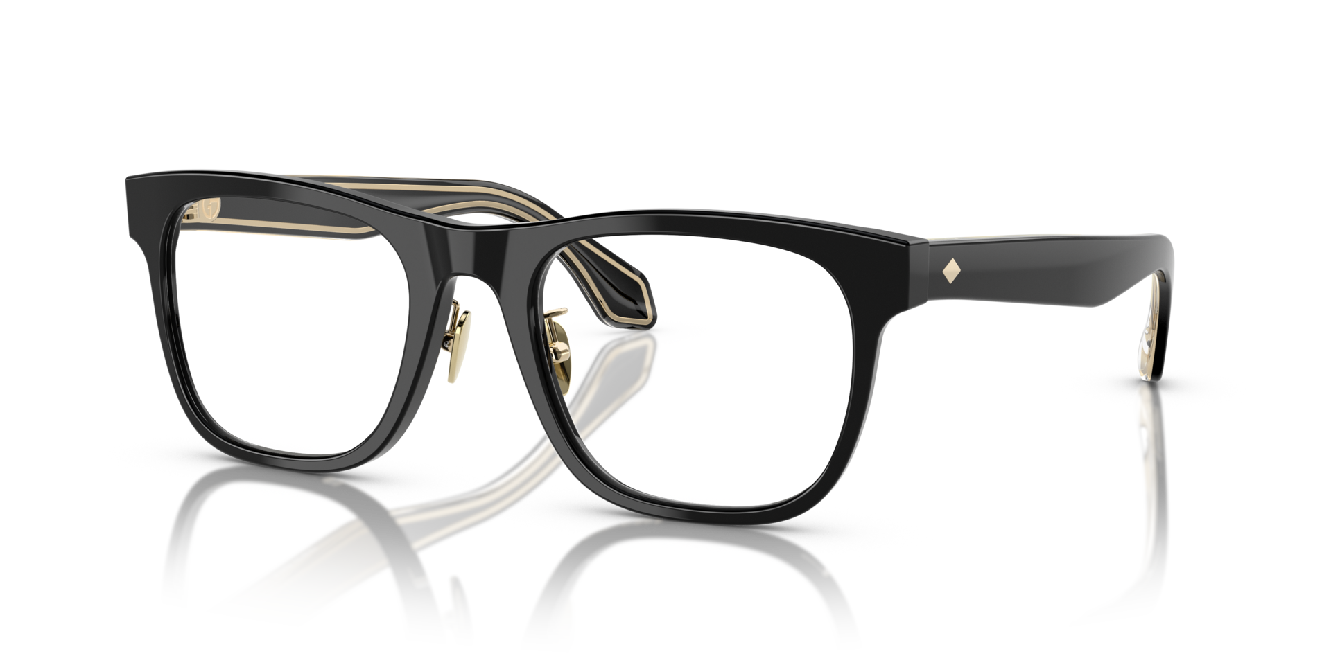 AR7268 Zwart AcetaatEyeglass Frames van B24, Hoekweergave