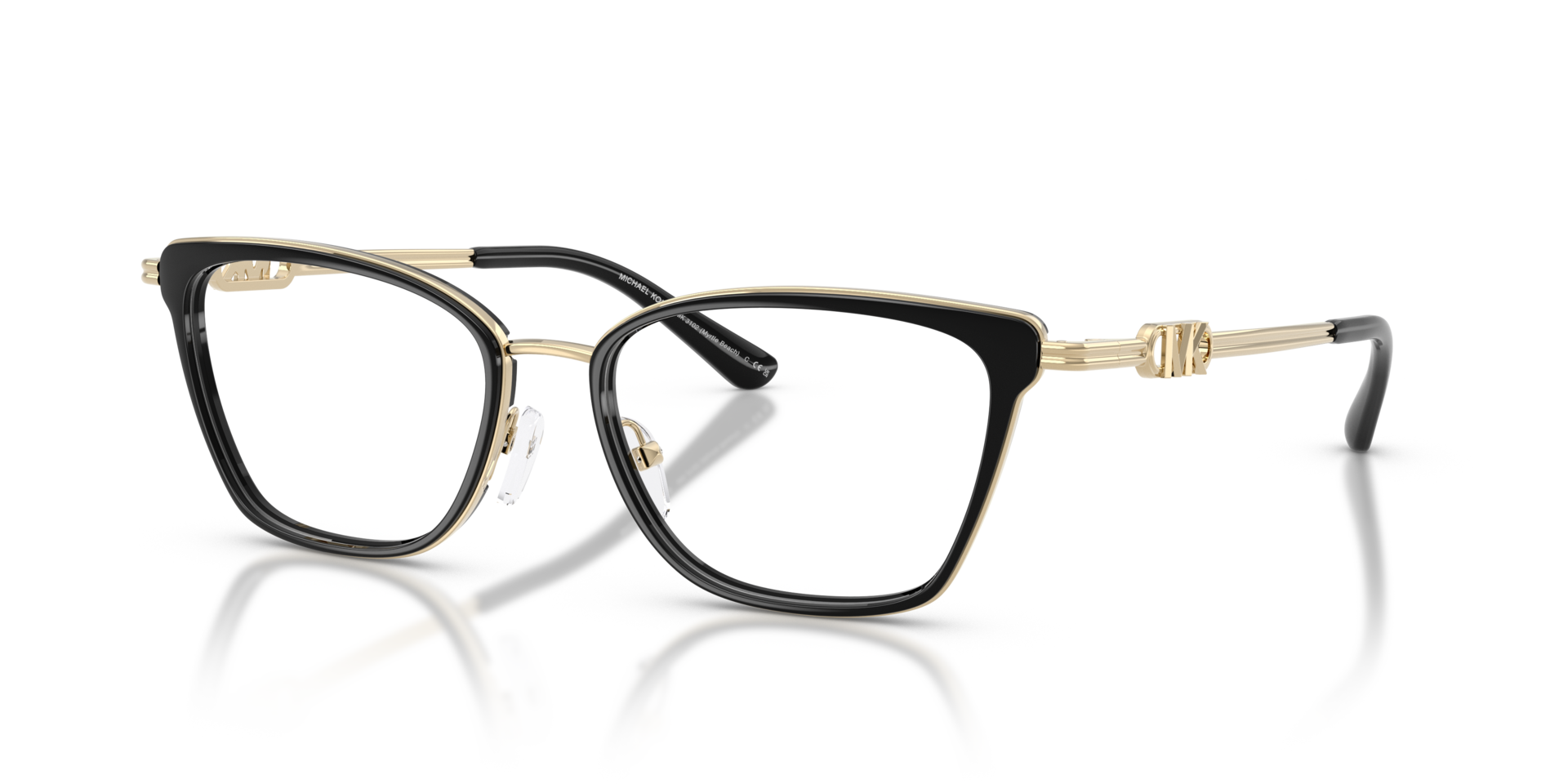 MK3102 Schwarz MetallEyeglass Frames von B24, Dreiviertelansicht