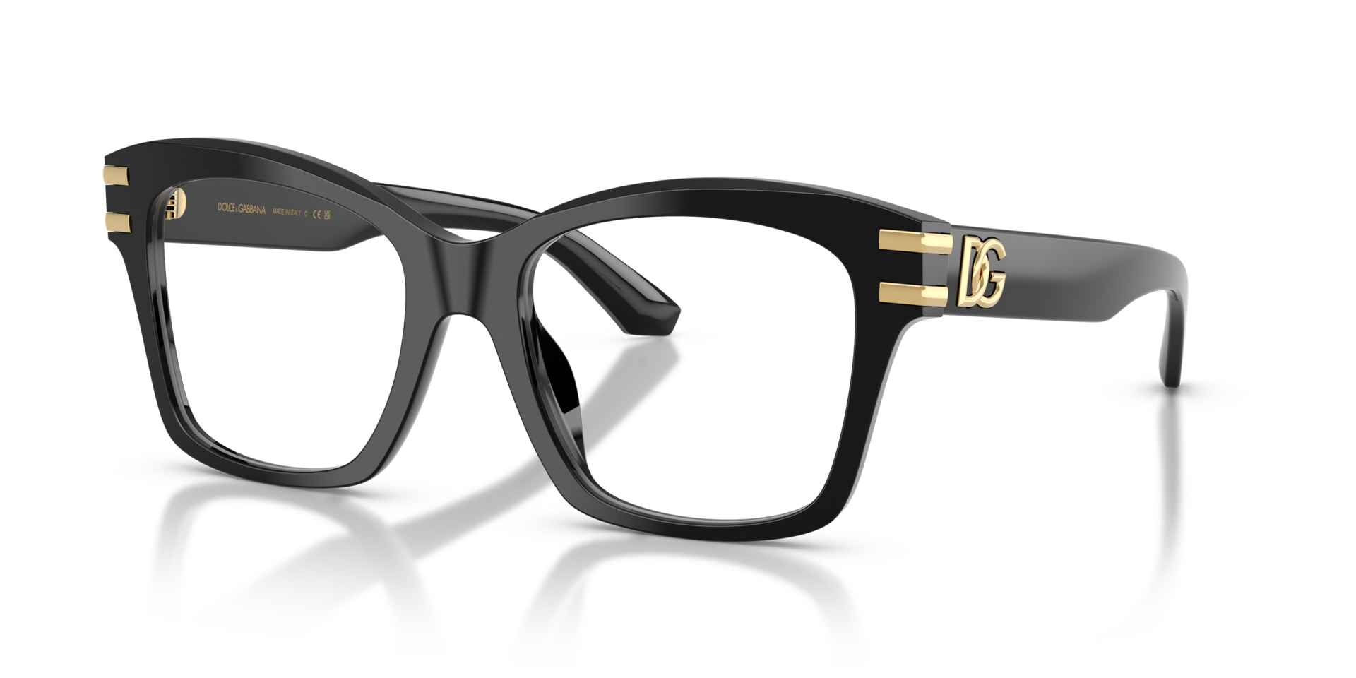 DG3419 Zwart AcetaatEyeglass Frames van B24, Hoekweergave
