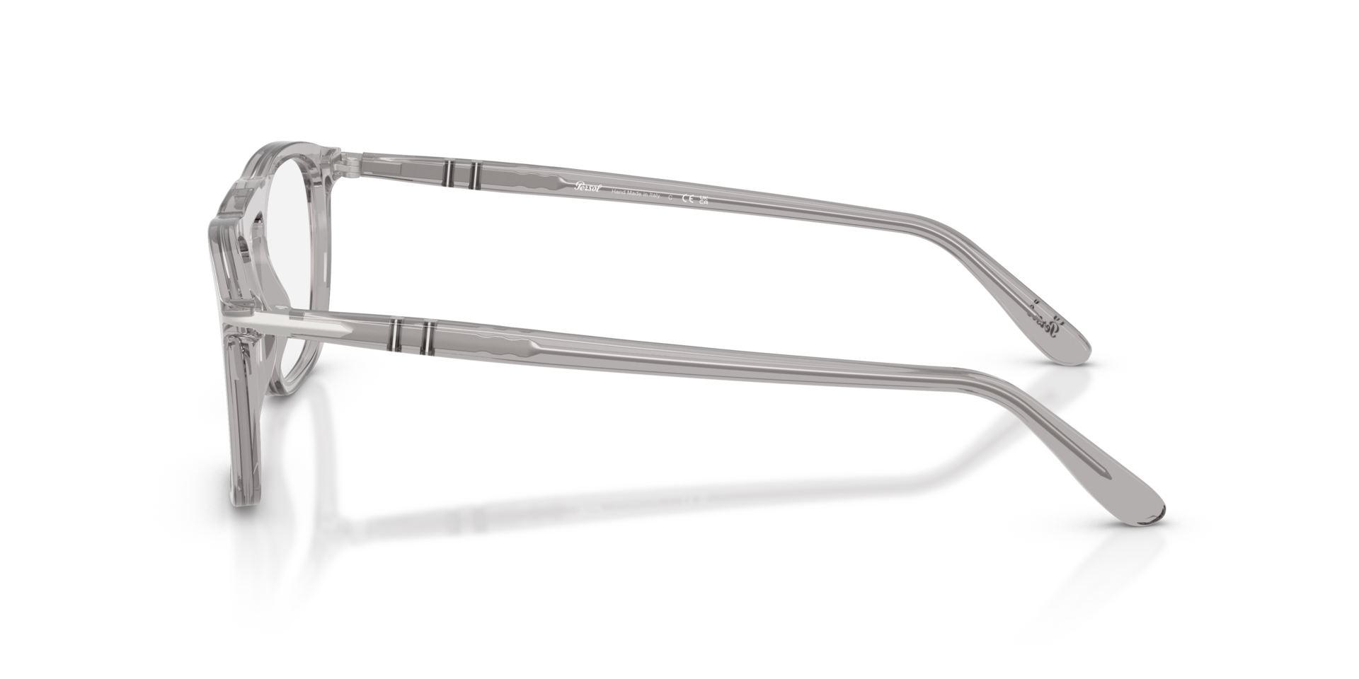 PO3391V Grau transparent AcetatEyeglass Frames von B24, Seitenansicht