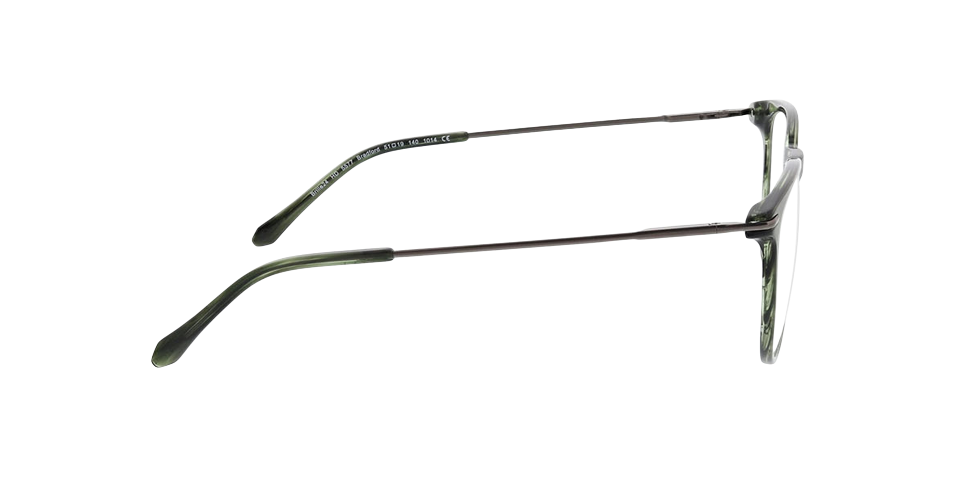 Bradford Grüne Hornfarben AcetatEyeglass Frames von B24, Seitenansicht