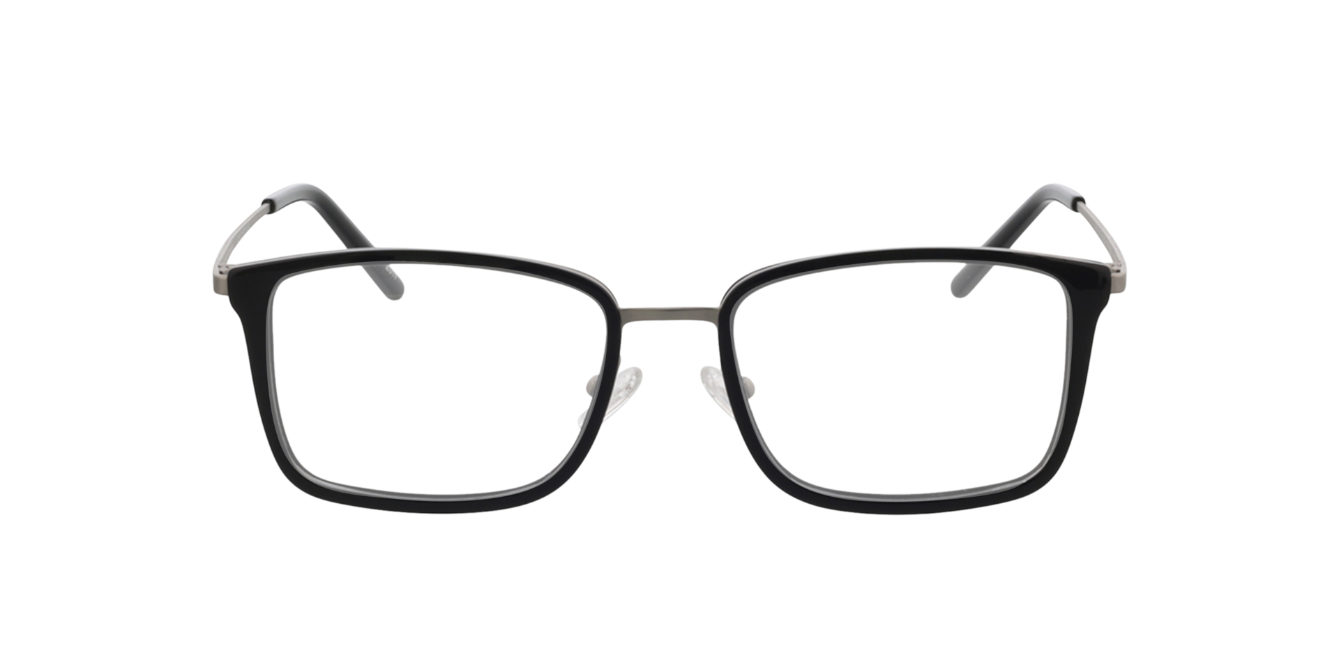 Panama Black  &  Matt Silver MetallEyeglass Frames von B24, Vorderansicht