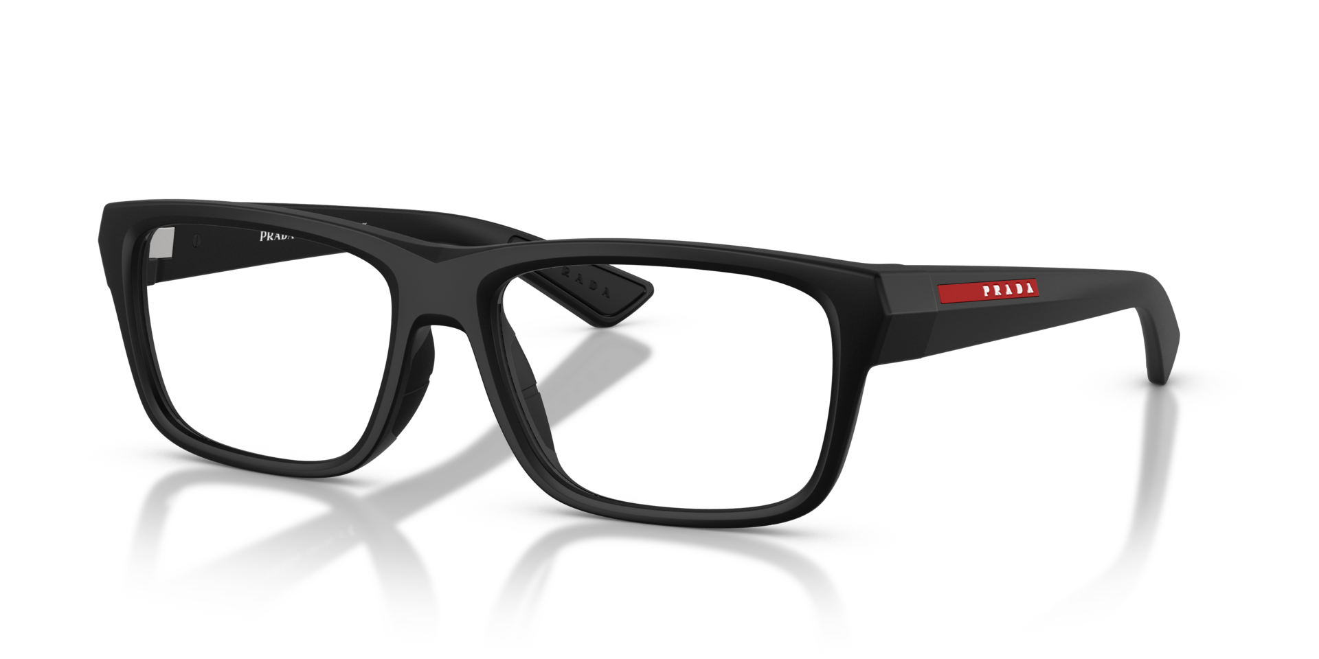 PS 02TV Matzwart KunststofEyeglass Frames van B24, Hoekweergave