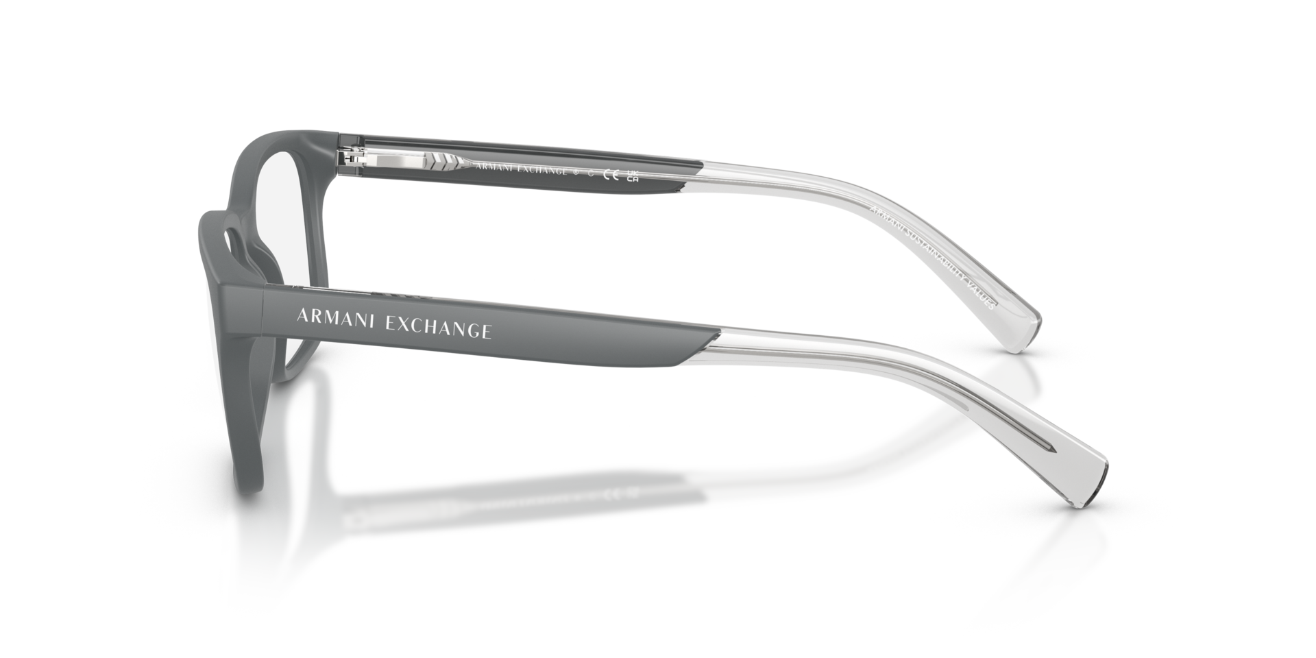 AX3029 Matgrijs KunststofEyeglass Frames van B24, Zijaanzicht