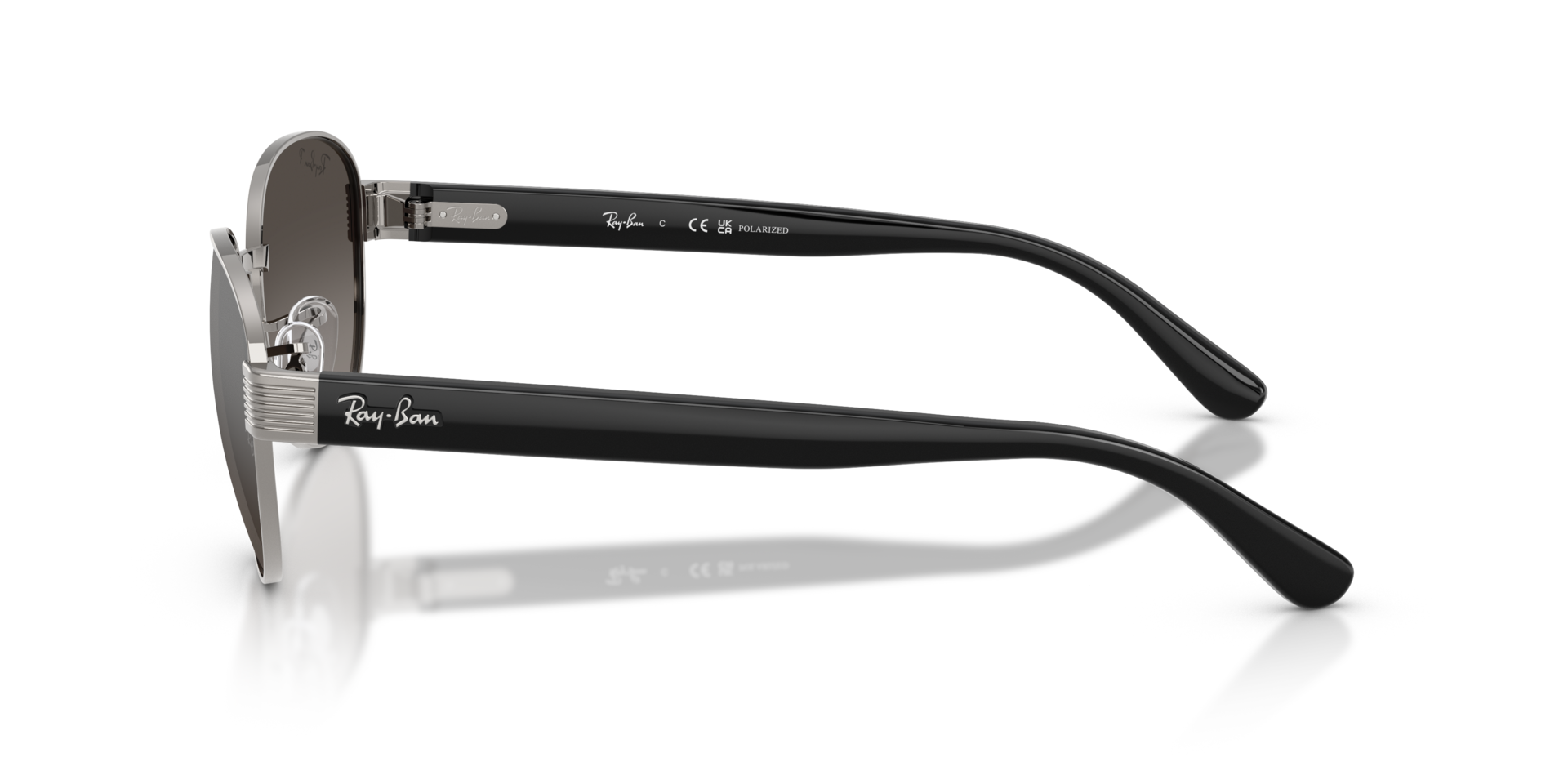 RB3766CH Staalgrijs MetaalSunglass Frames van B24, Zijaanzicht