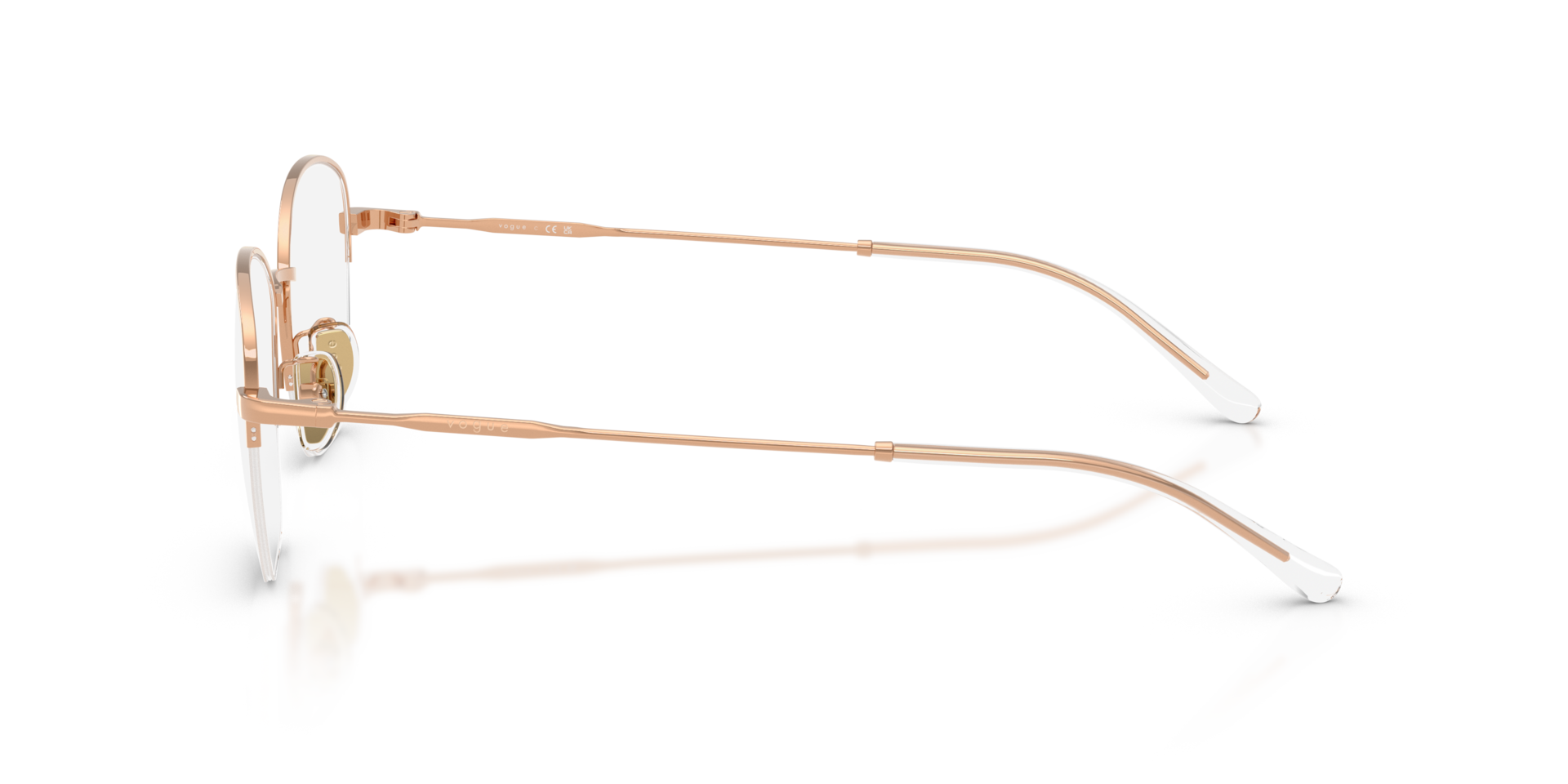VO4357D Roségoud MetaalEyeglass Frames van B24, Zijaanzicht