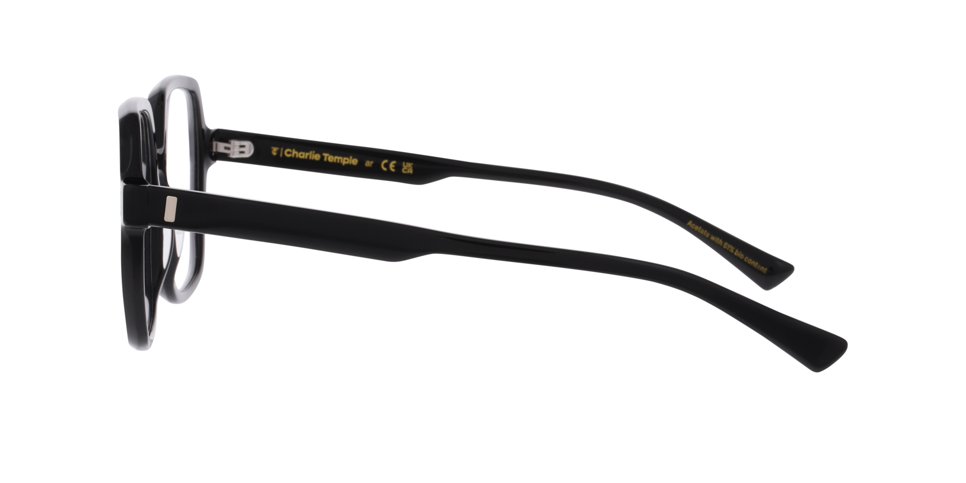 Velar Schwarz AcetatEyeglass Frames von B24, Seitenansicht