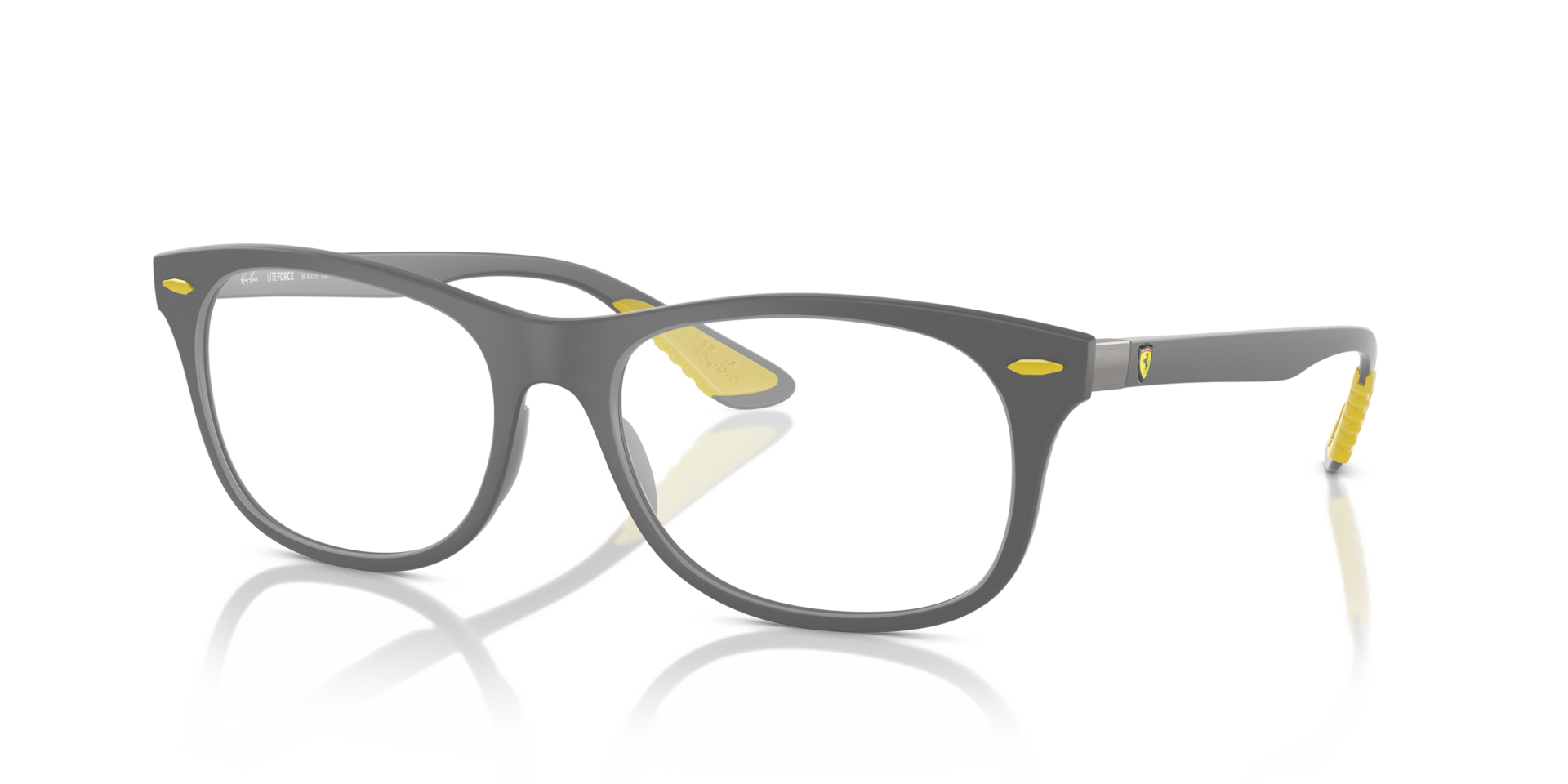 RB7307M Optics Scuderia Ferrari Collection Grau KunststoffEyeglass Frames von B24, Dreiviertelansicht