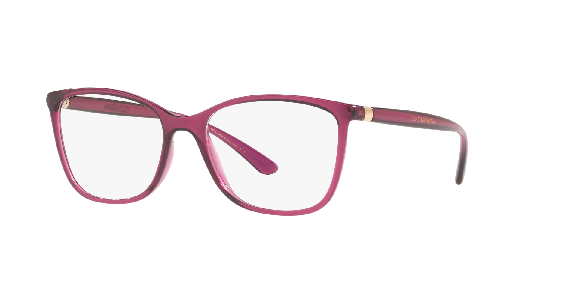 DG5026 Transparent Dark Cherry KunststoffEyeglass Frames von B24, Dreiviertelansicht