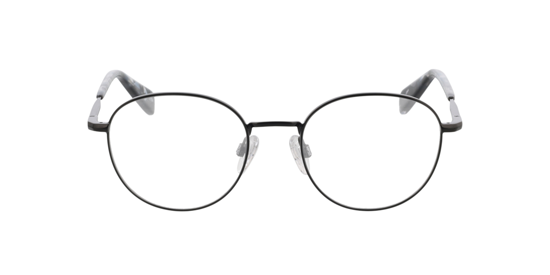 Princeton Black  &  Crystal Blue Pattern MetallEyeglass Frames von B24, Vorderansicht