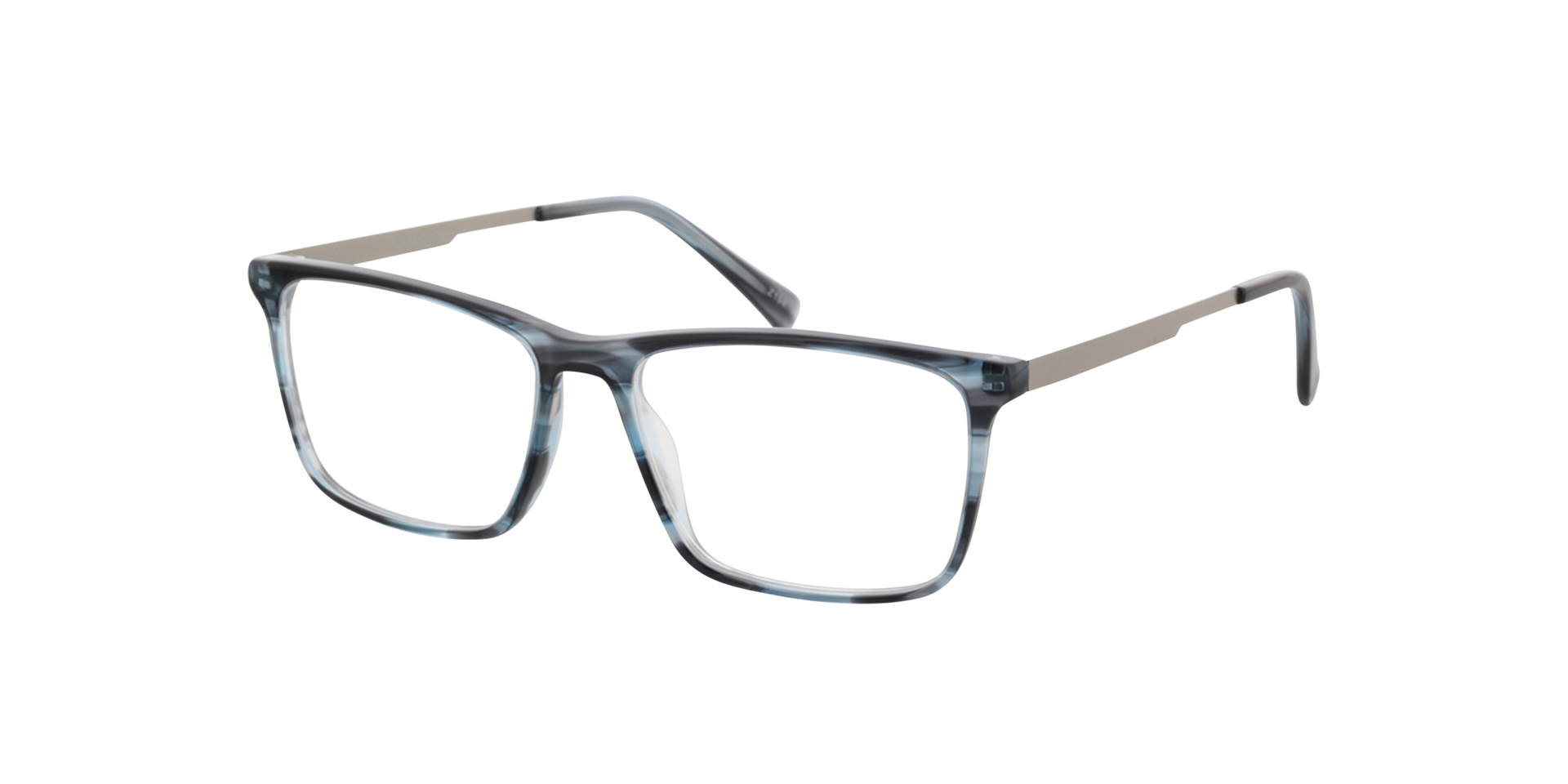 Aaron Blue Horn  &  Matt Silver AcetatEyeglass Frames von B24, Dreiviertelansicht