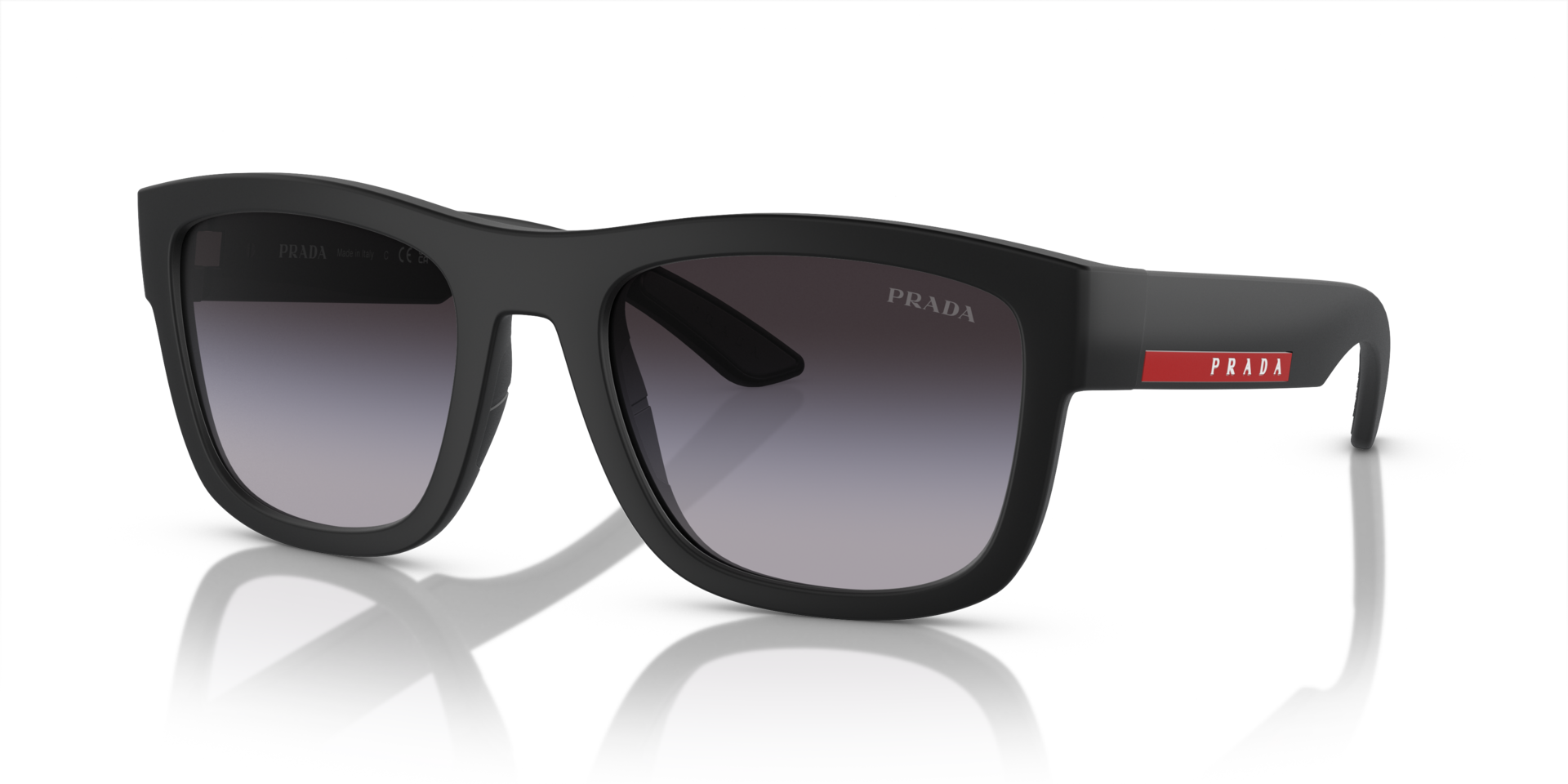 PS 01ZS Matzwart KunststofSunglass Frames van B24, Hoekweergave