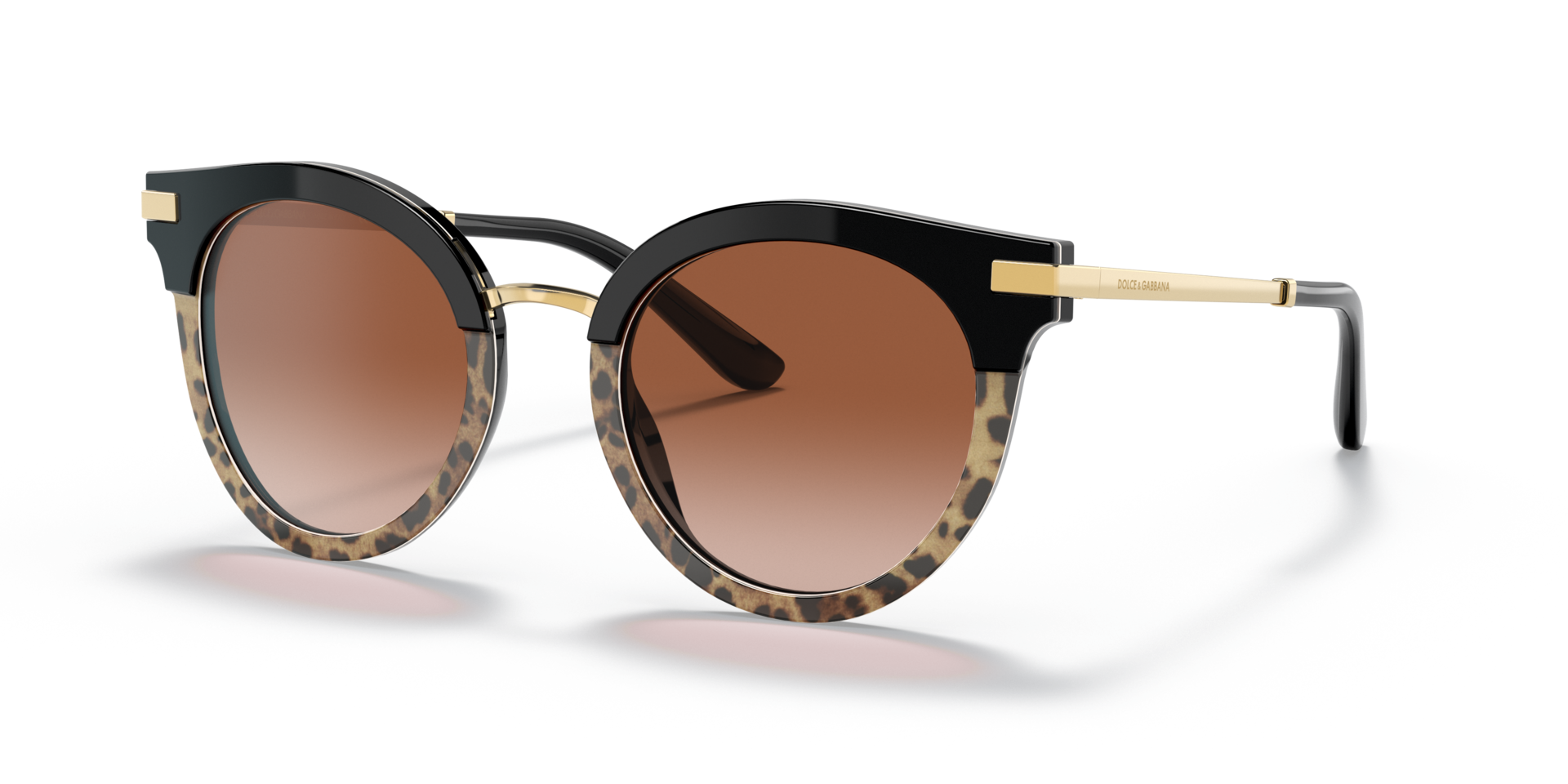 DG4394 Zwart & luipaardprint AcetaatSunglass Frames van B24, Hoekweergave