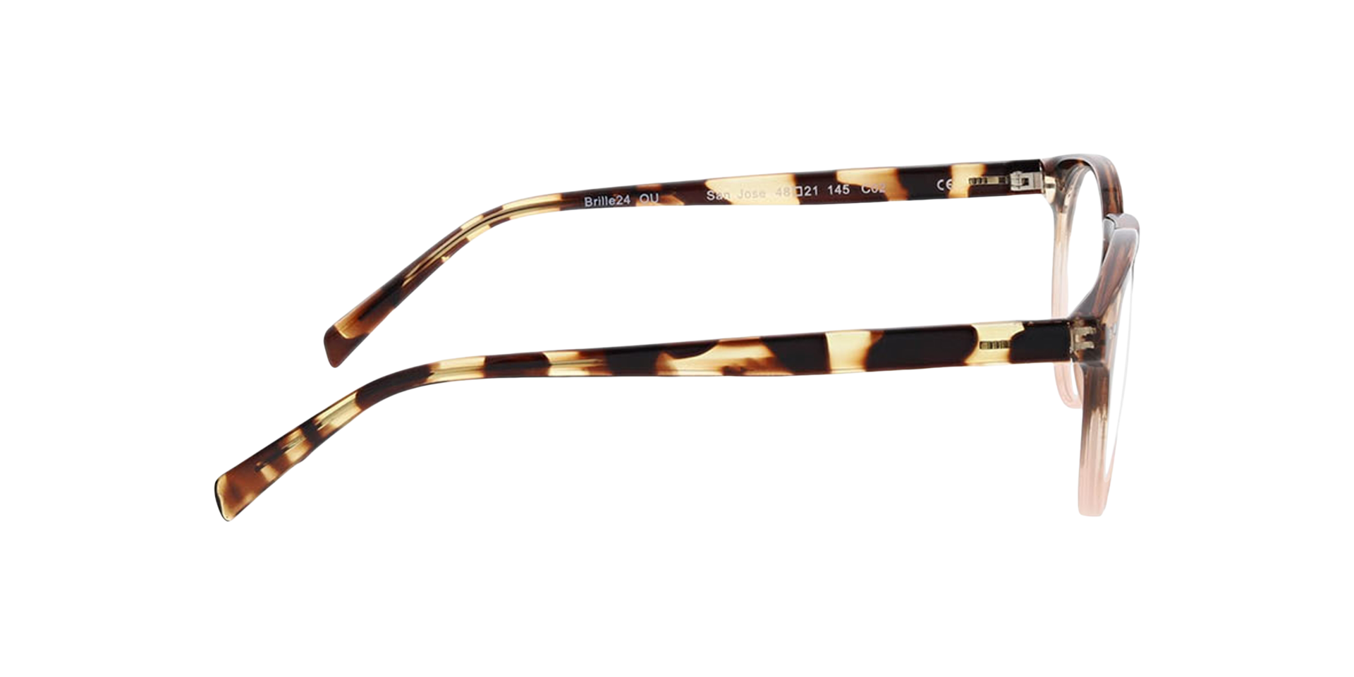 San Jose Havana  &  kristal roze KunststofEyeglass Frames van B24, Zijaanzicht