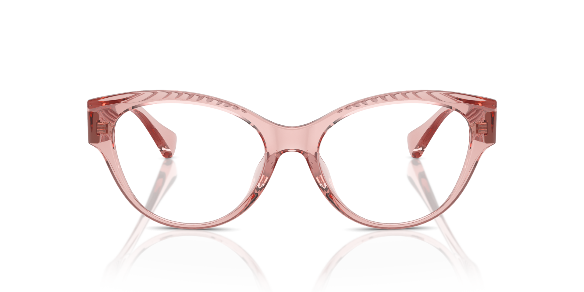 RA7164U Shiny Transparent Pink KunststofEyeglass Frames van B24, Vooraanzicht