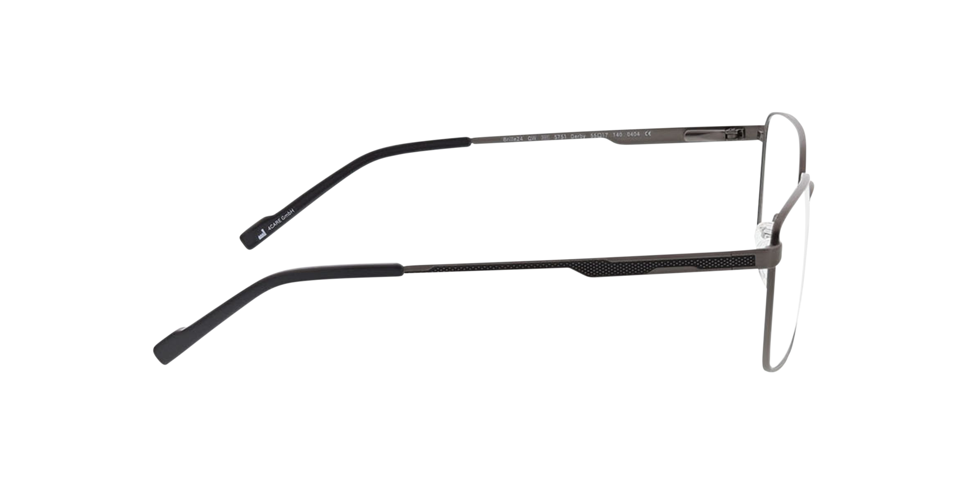 Derby Mat gunmetal MetaalEyeglass Frames van B24, Zijaanzicht