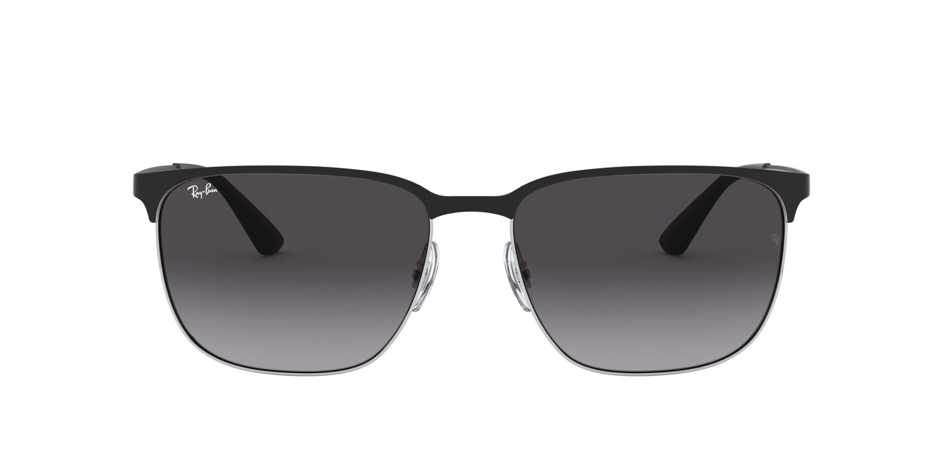 RB3569 Schwarz auf Silber MetallSunglass Frames von B24, Vorderansicht
