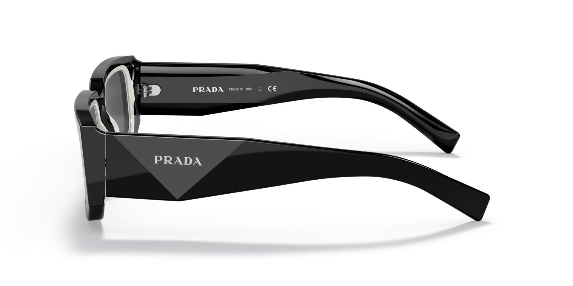 PR 06YS Zwart & wit AcetaatSunglass Frames van B24, Zijaanzicht