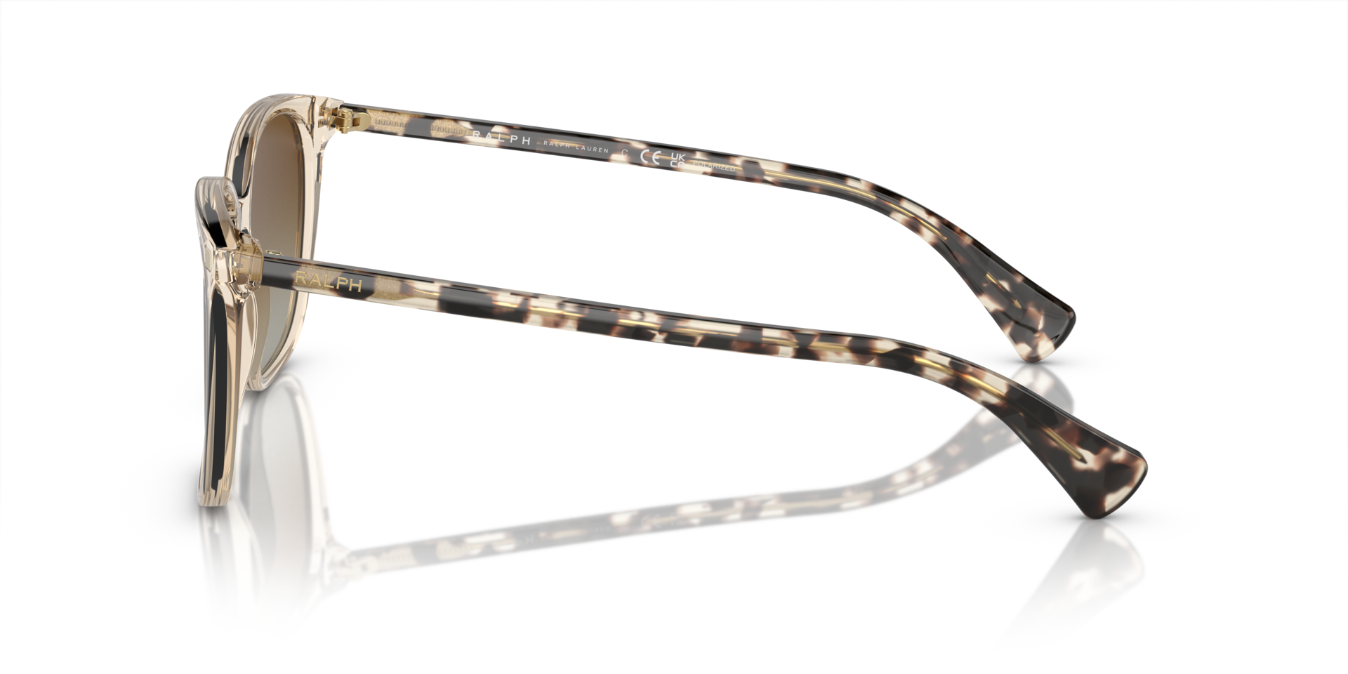 RA5293 Shiny Transparent Brown AcetaatSunglass Frames van B24, Zijaanzicht