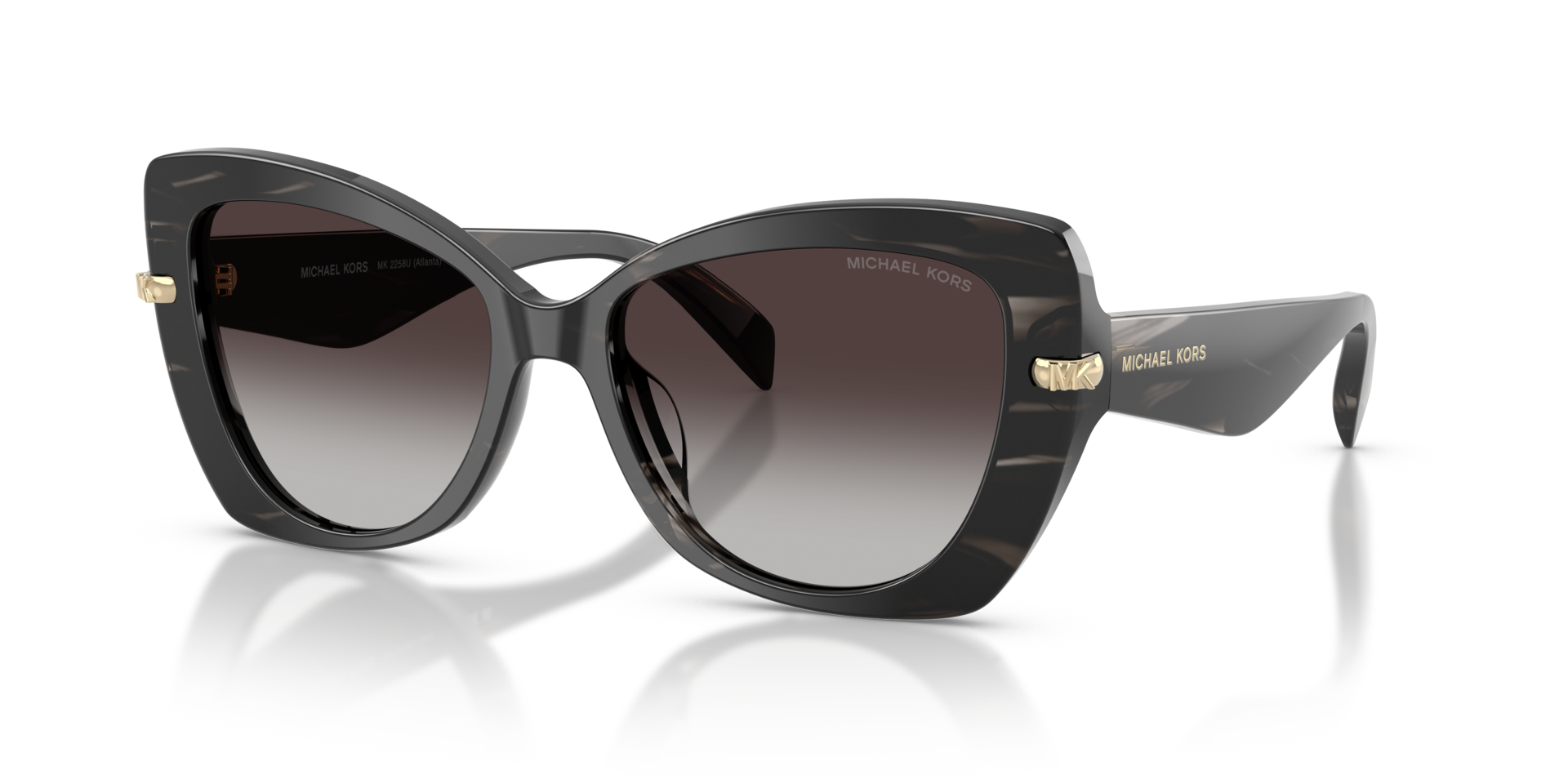 MK2258U Zwart Hoorn AcetaatSunglass Frames van B24, Hoekweergave