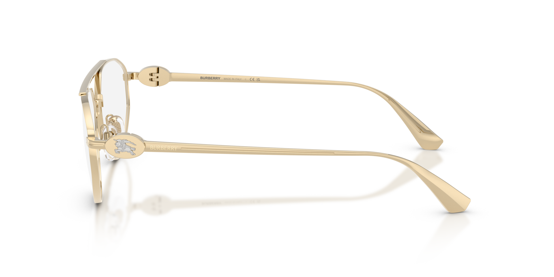 BE1404 Lichtgoud MetaalEyeglass Frames van B24, Zijaanzicht