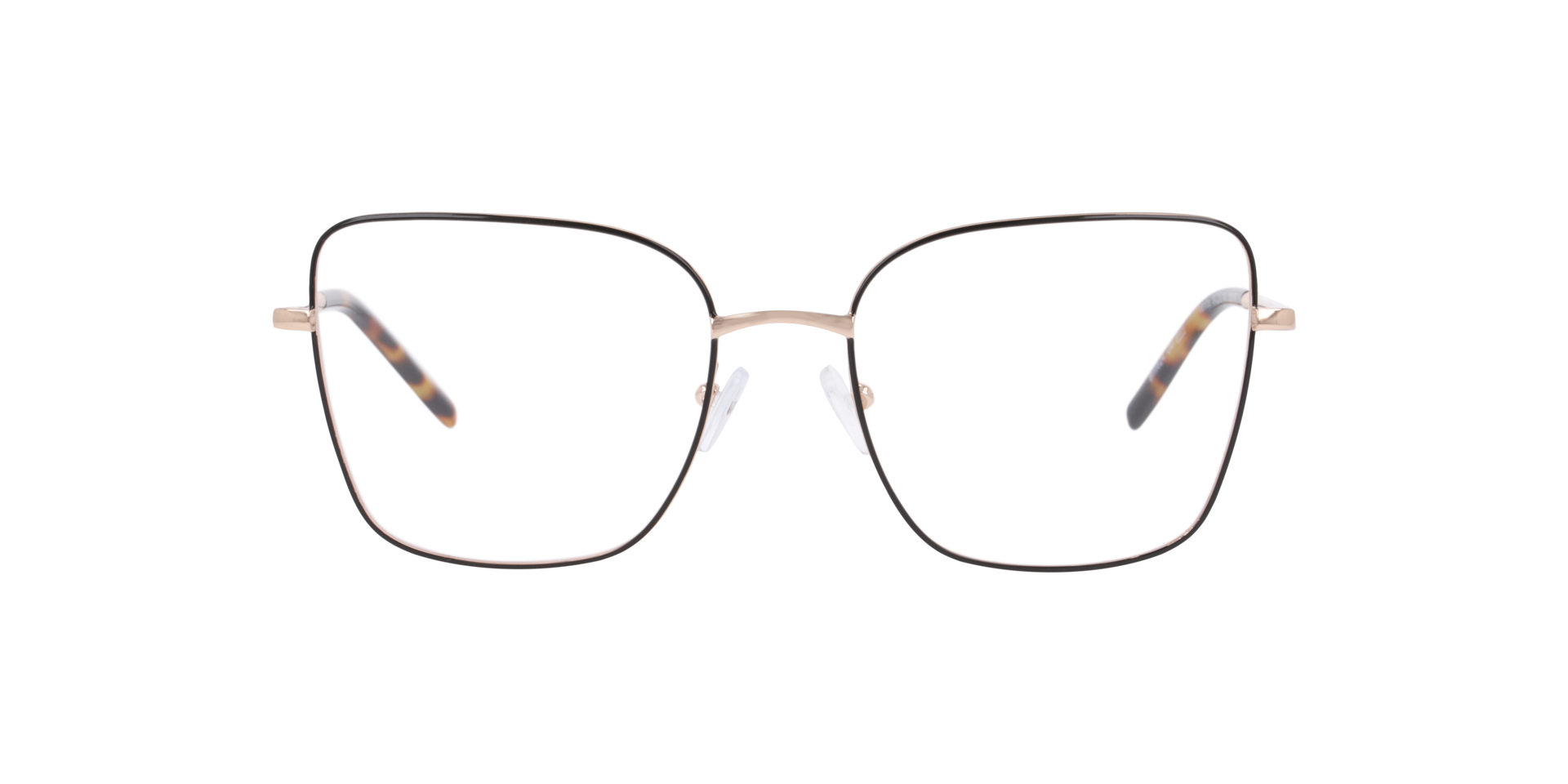Venice Schwarz auf Gold MetallEyeglass Frames von B24, Vorderansicht