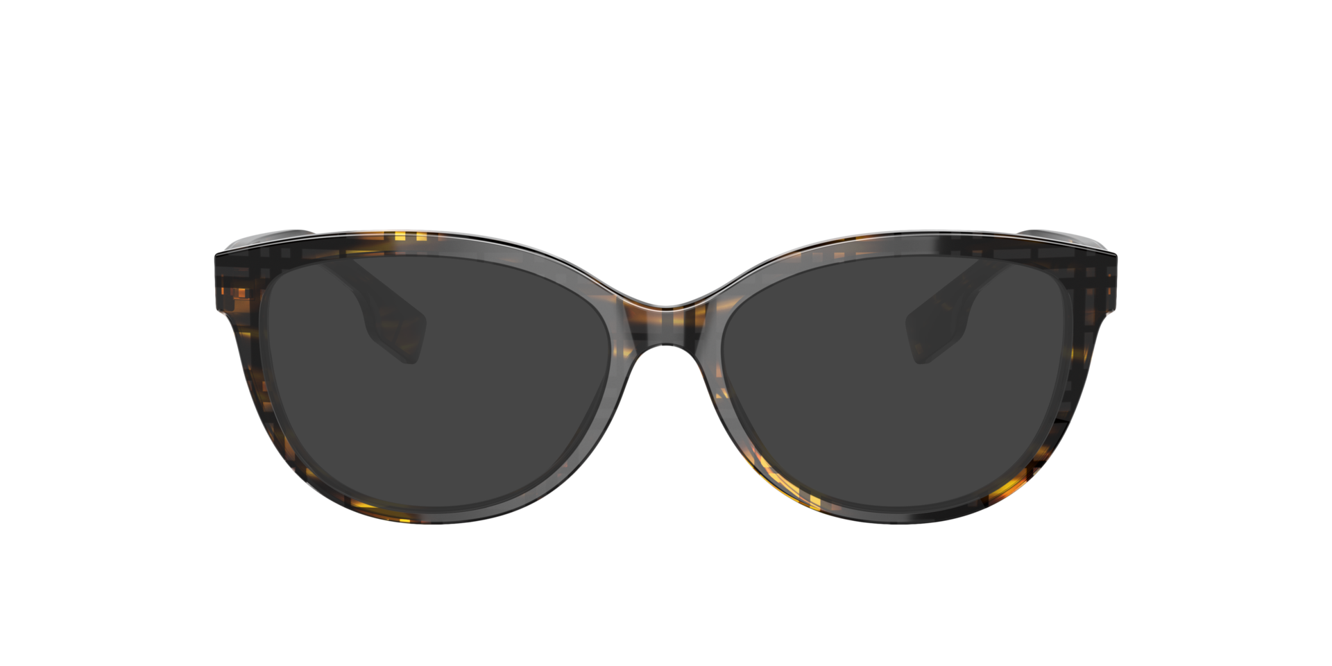 BE2357 Top Check & Striped Brown AcetaatEyeglass Frames van B24, met getinte lenzen