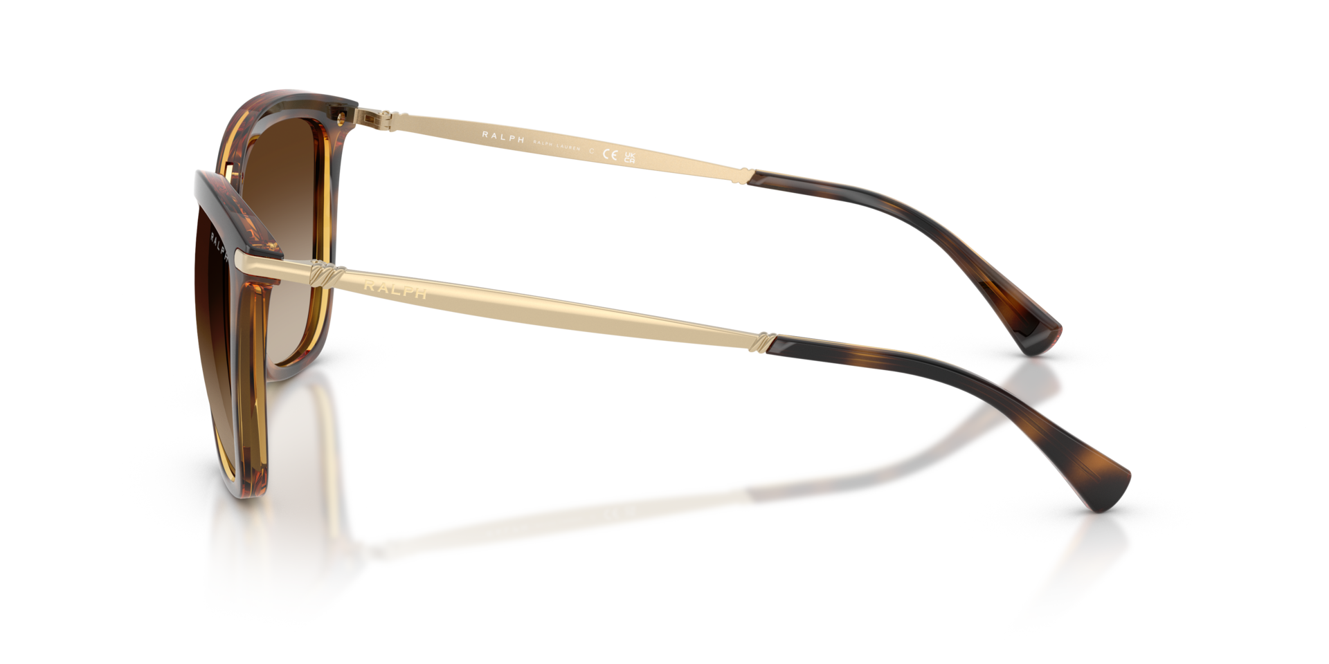 RA5245 Glanzend donker Havana KunststofSunglass Frames van B24, Zijaanzicht