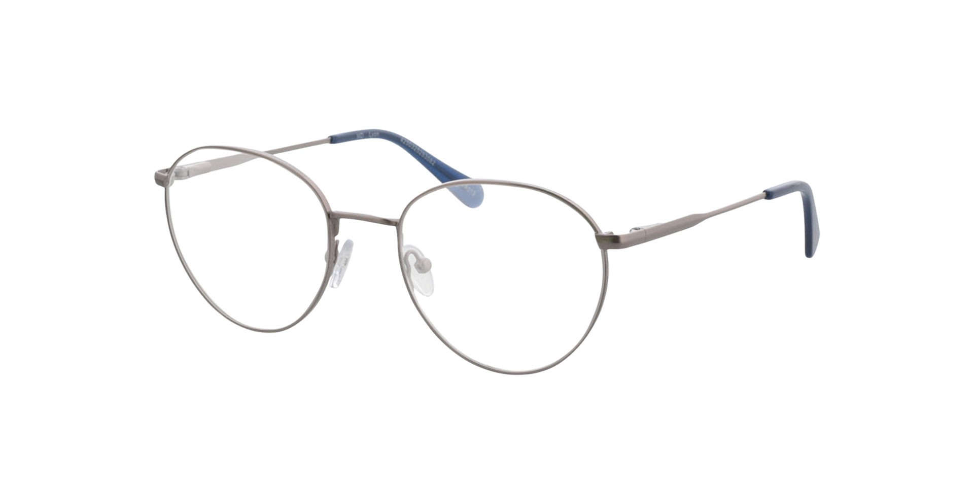 Lyon Matzilver  &  blauw MetaalEyeglass Frames van B24, Hoekweergave