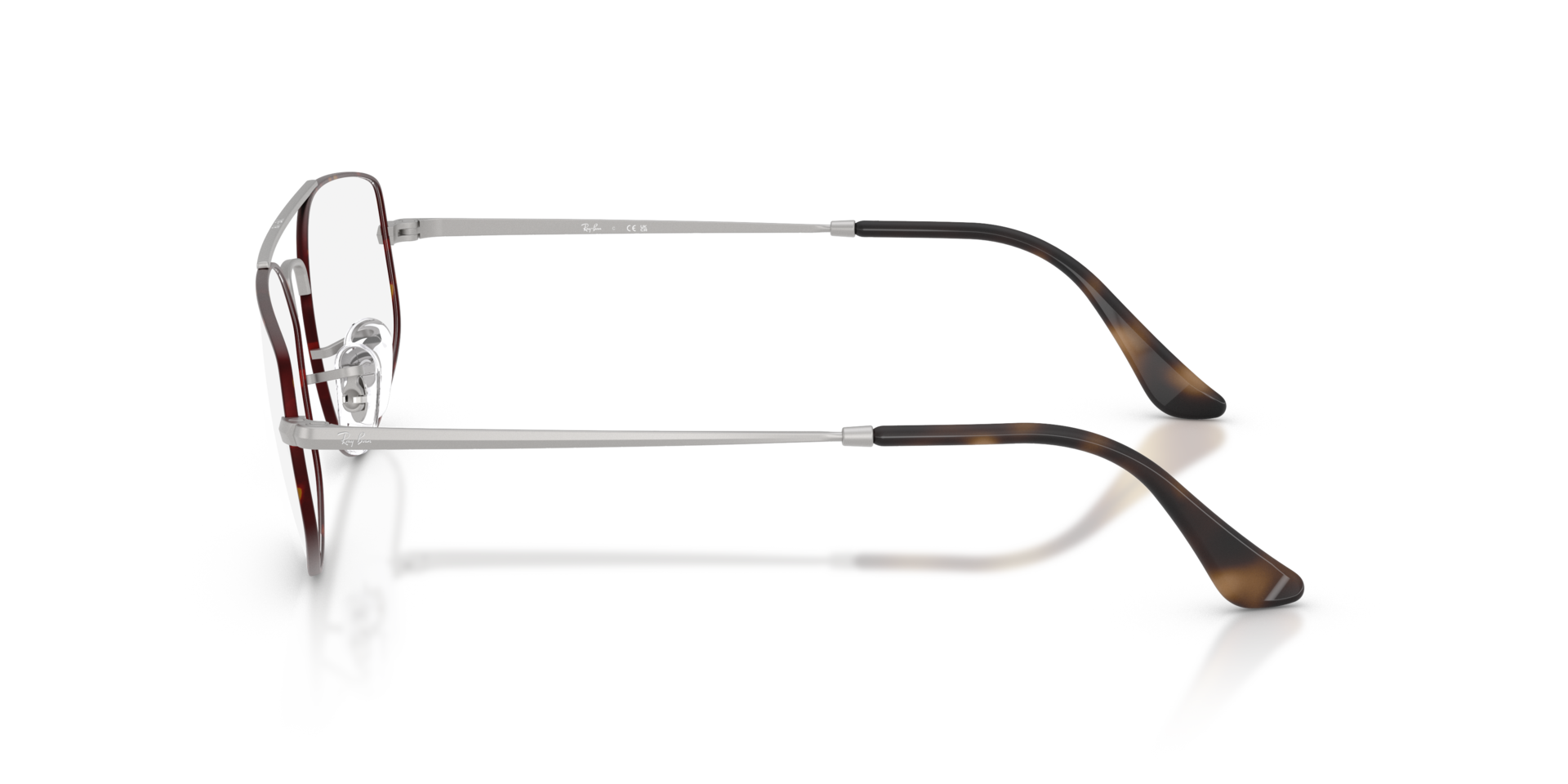 RB6545 Matte Havana On Matte Silver MetaalEyeglass Frames van B24, Zijaanzicht