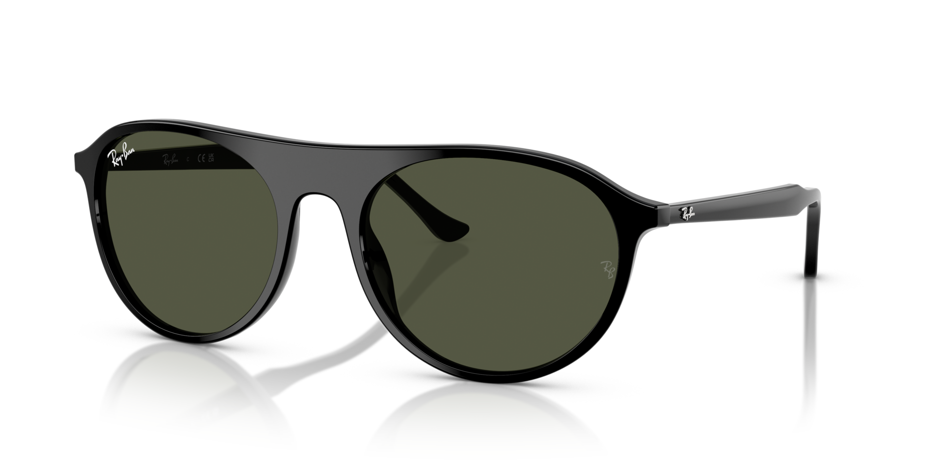 RB2215 Zwart AcetaatSunglass Frames van B24, Hoekweergave