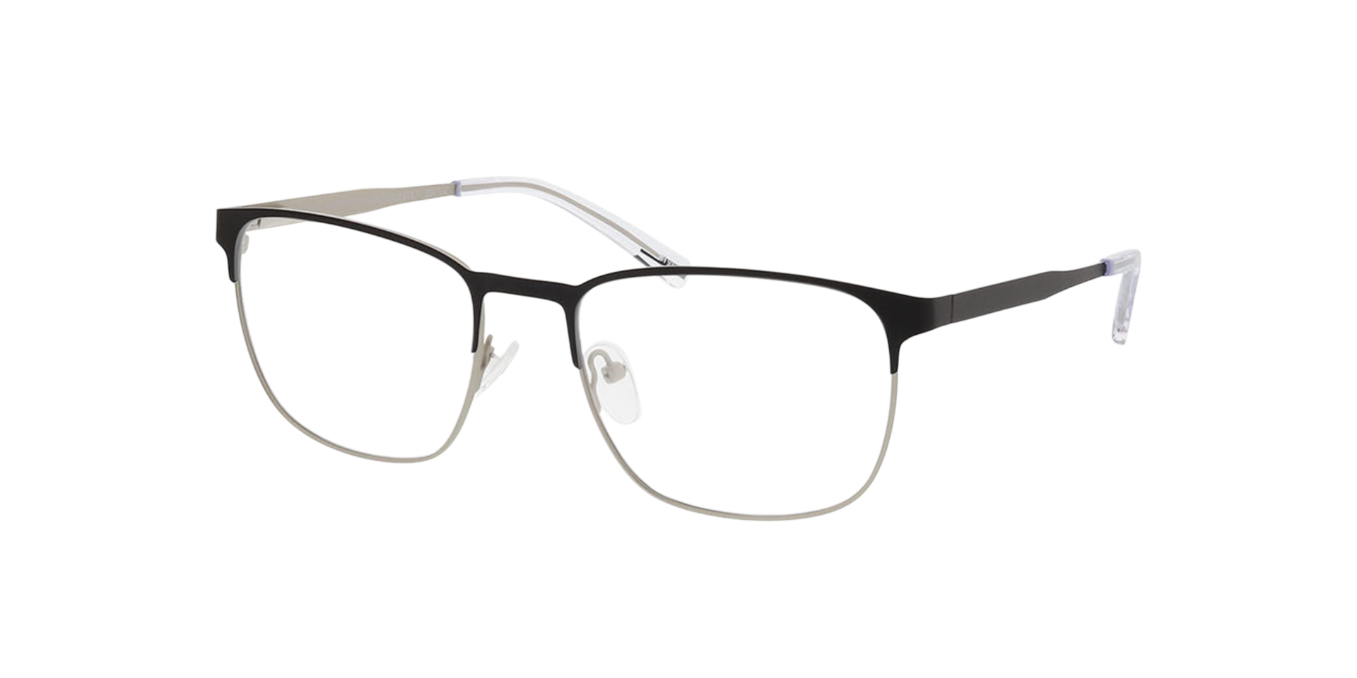Hamilton Matzwart  &  matzilver MetaalEyeglass Frames van B24, Hoekweergave