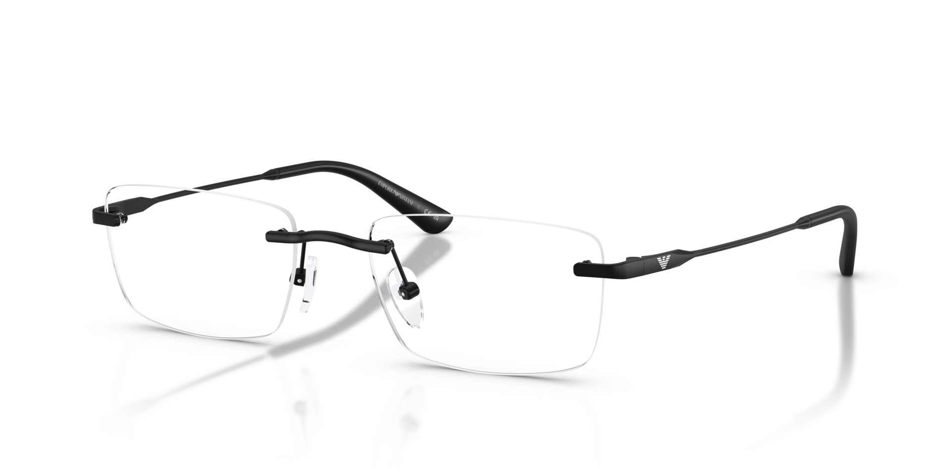 EA1195TD Matt Schwarz TitanEyeglass Frames von B24, Dreiviertelansicht