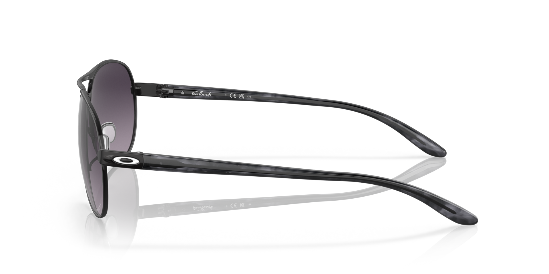 FEEDBACK Schwarz satiniert MetallSunglass Frames von B24, Seitenansicht