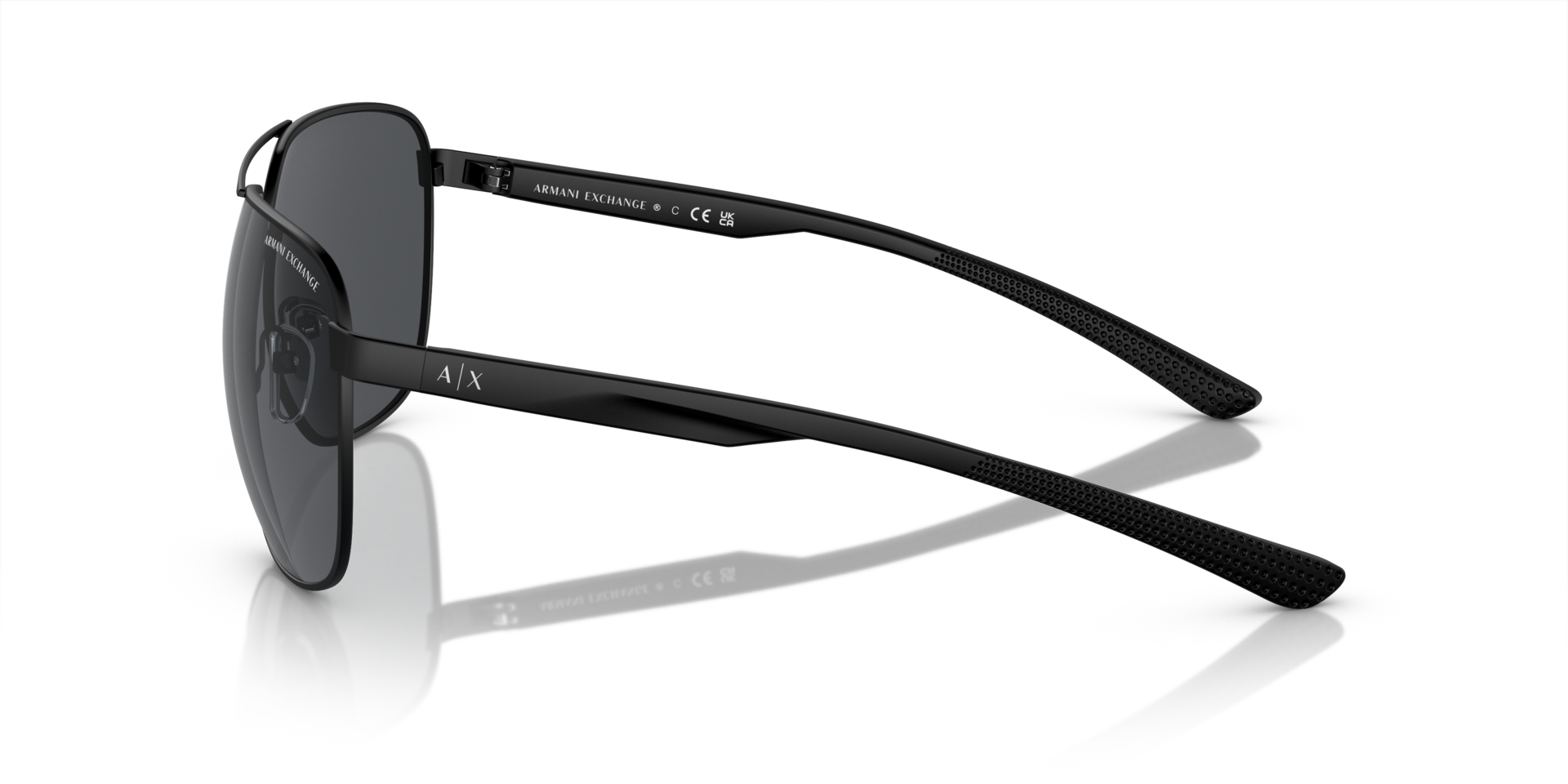AX2047S Matzwart MetaalSunglass Frames van B24, Zijaanzicht