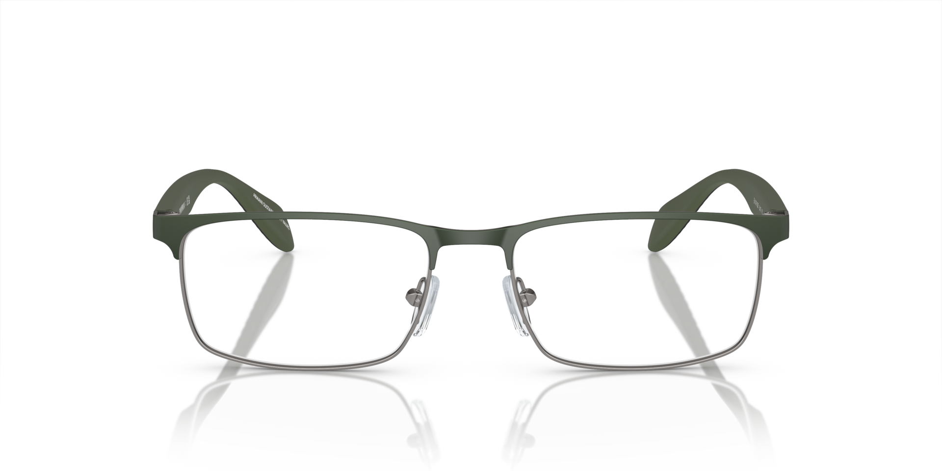 EA1149 Mat staalgrijs & groen MetaalEyeglass Frames van B24, Vooraanzicht