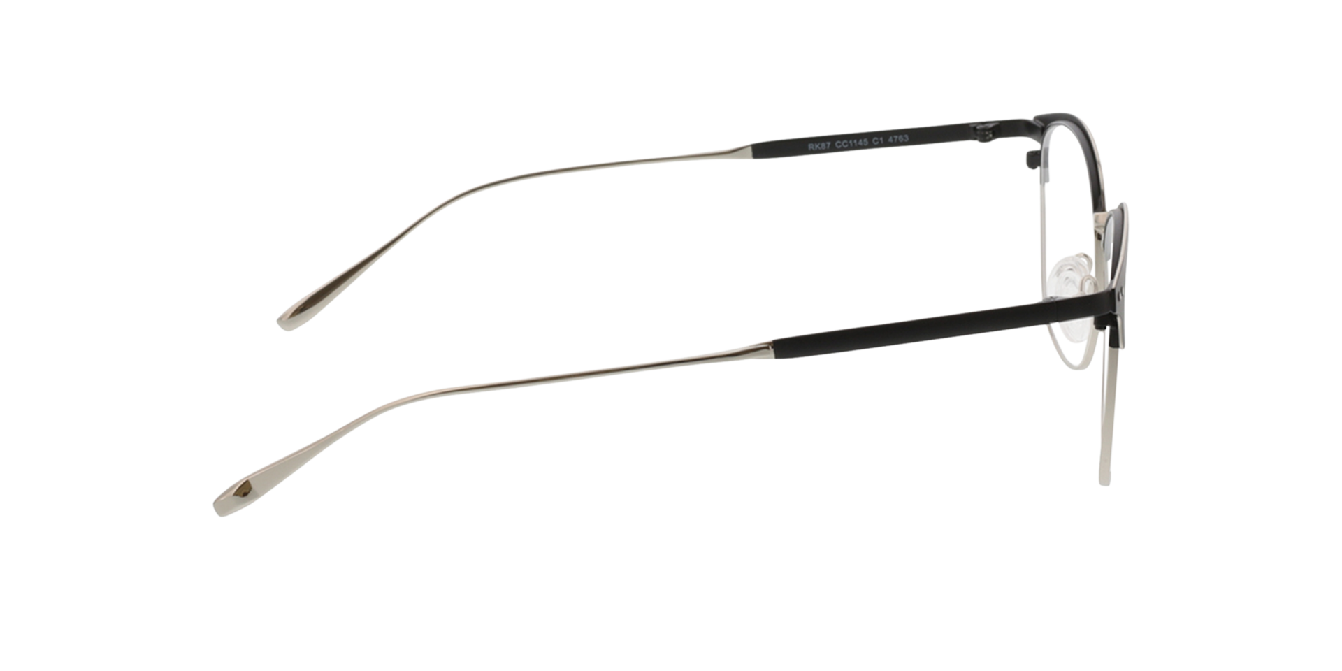 Hampton Schwarz & Silber MetallEyeglass Frames von B24, Seitenansicht