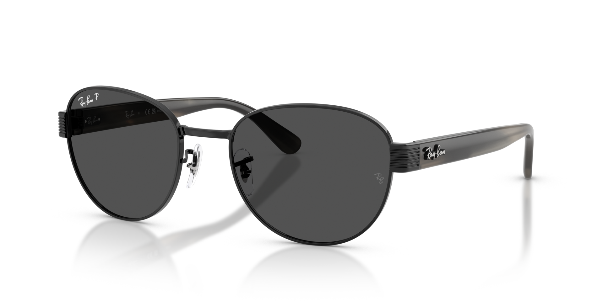RB3766CH Zwart MetaalSunglass Frames van B24, Hoekweergave